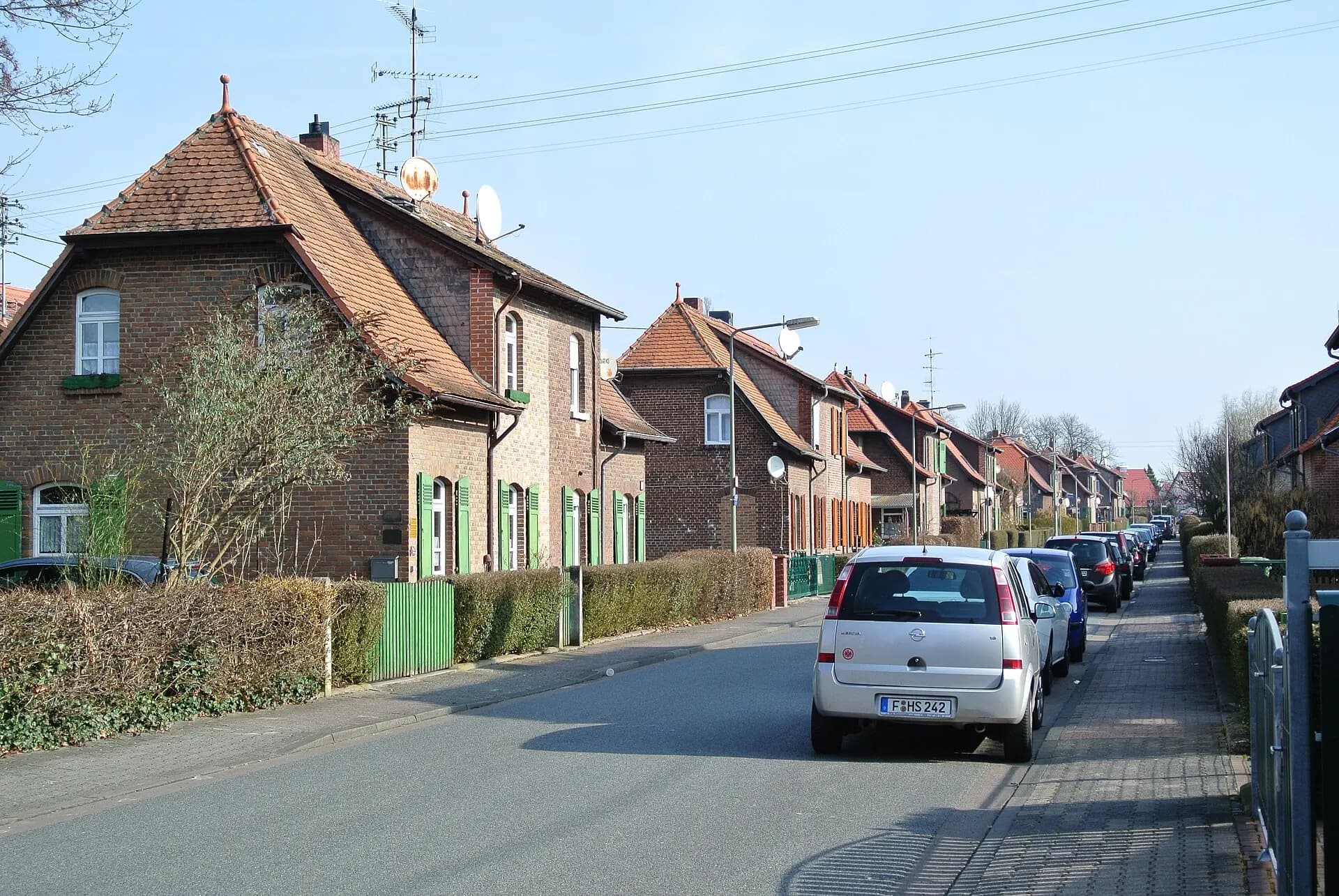 Siedlungshäuser am Frankenthaler Weg in Frankfurt-Zeilsheim