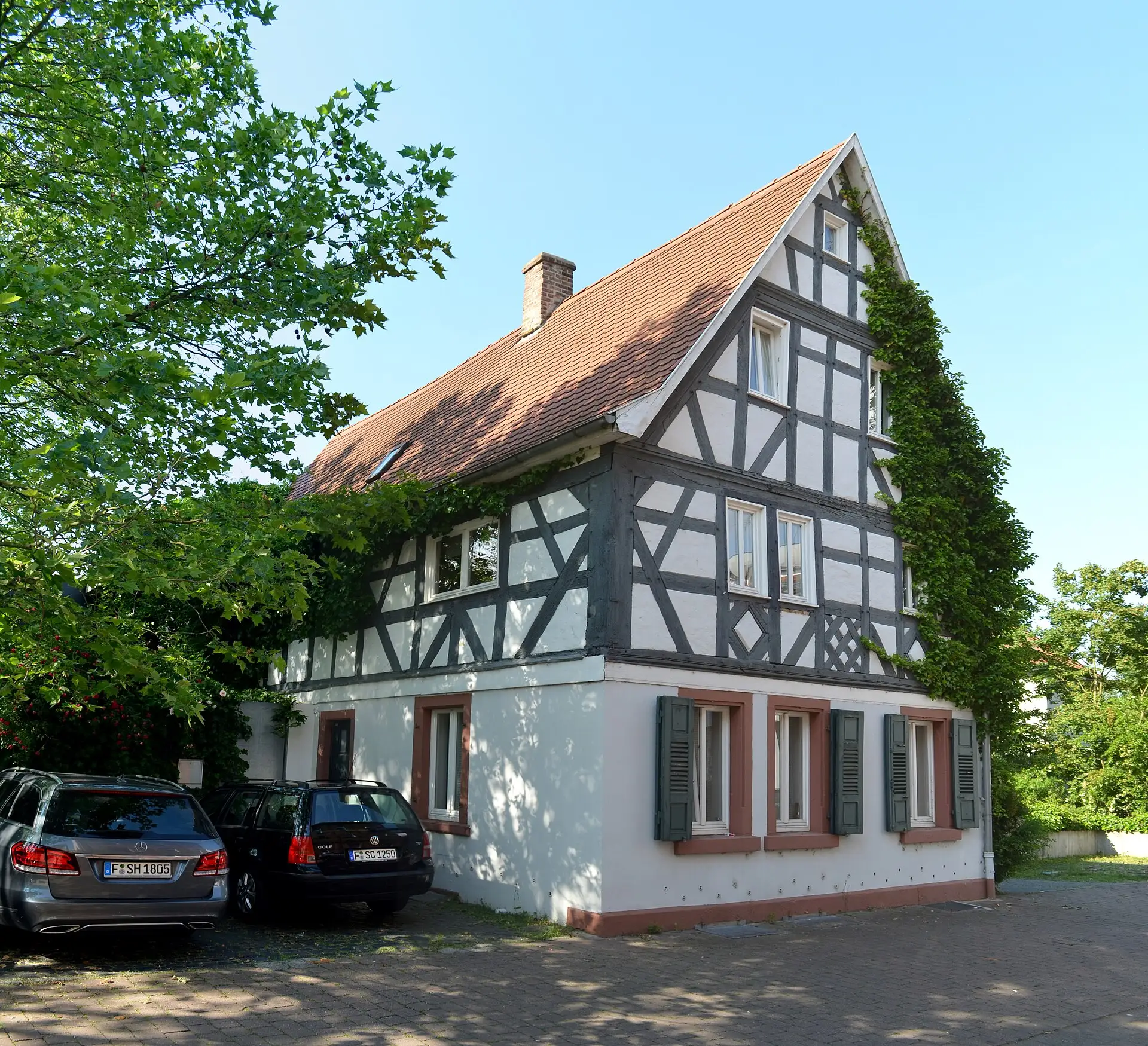 Fachwerkhaus in der Leinwebergasse in Frankfurt Fechenheim