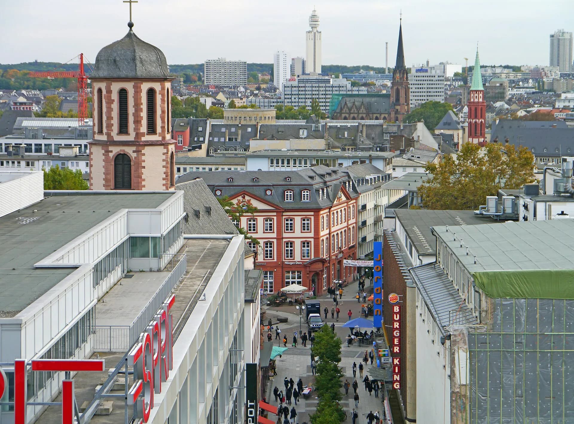 Blick über den Liebfrauenberg in der Frankfurter Innenstadt