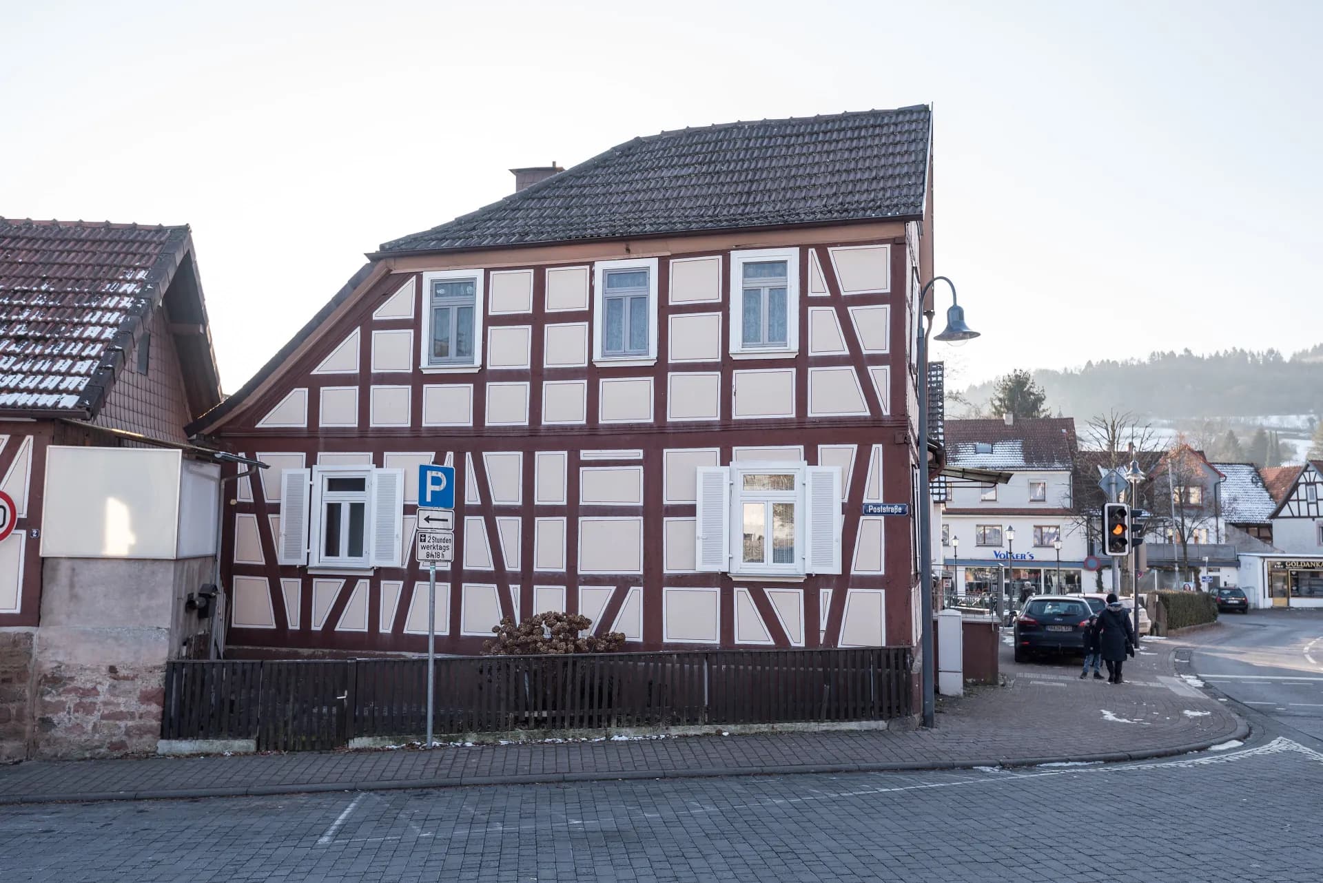 Fachwerkhaus an der Ecke Lindenplatz in Wächtersbach