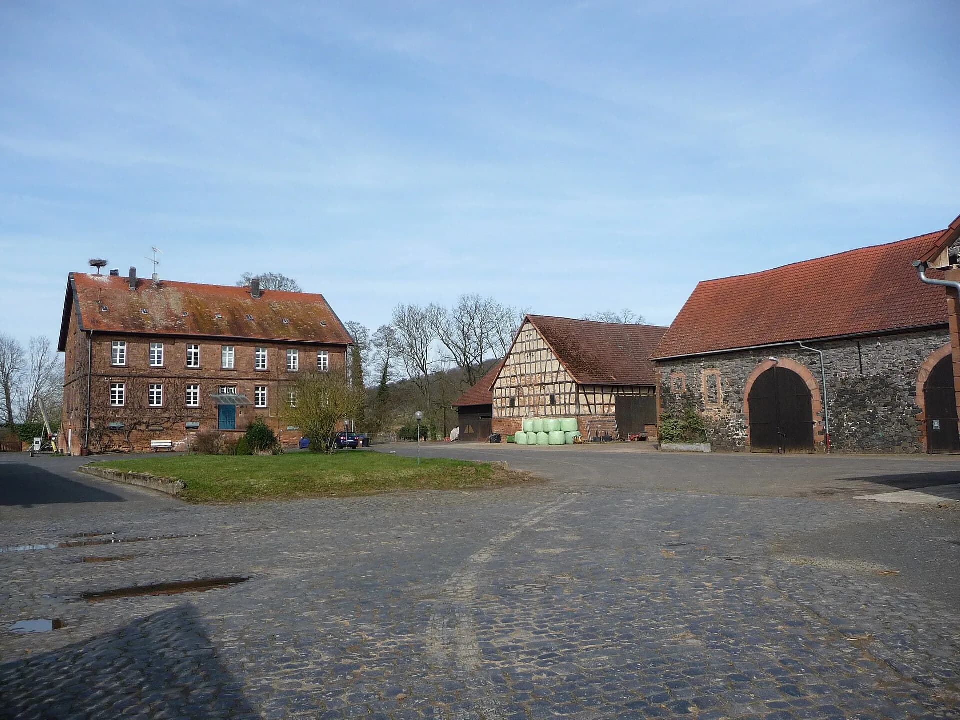 Burghof mit Wirtschaftsgebäuden in Altenstadt-Lindheim