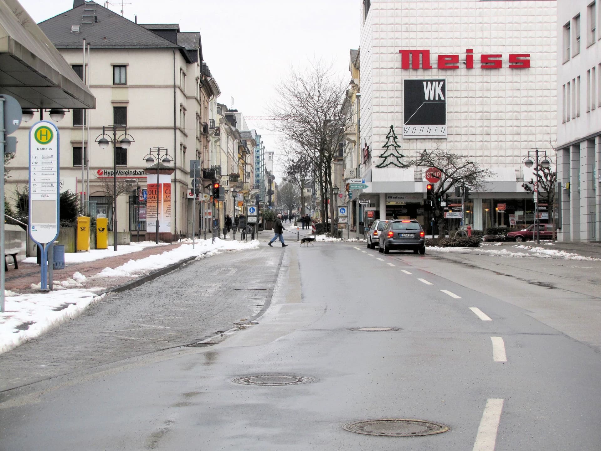 Obere Louisenstraße in Bad Homburg im Winter