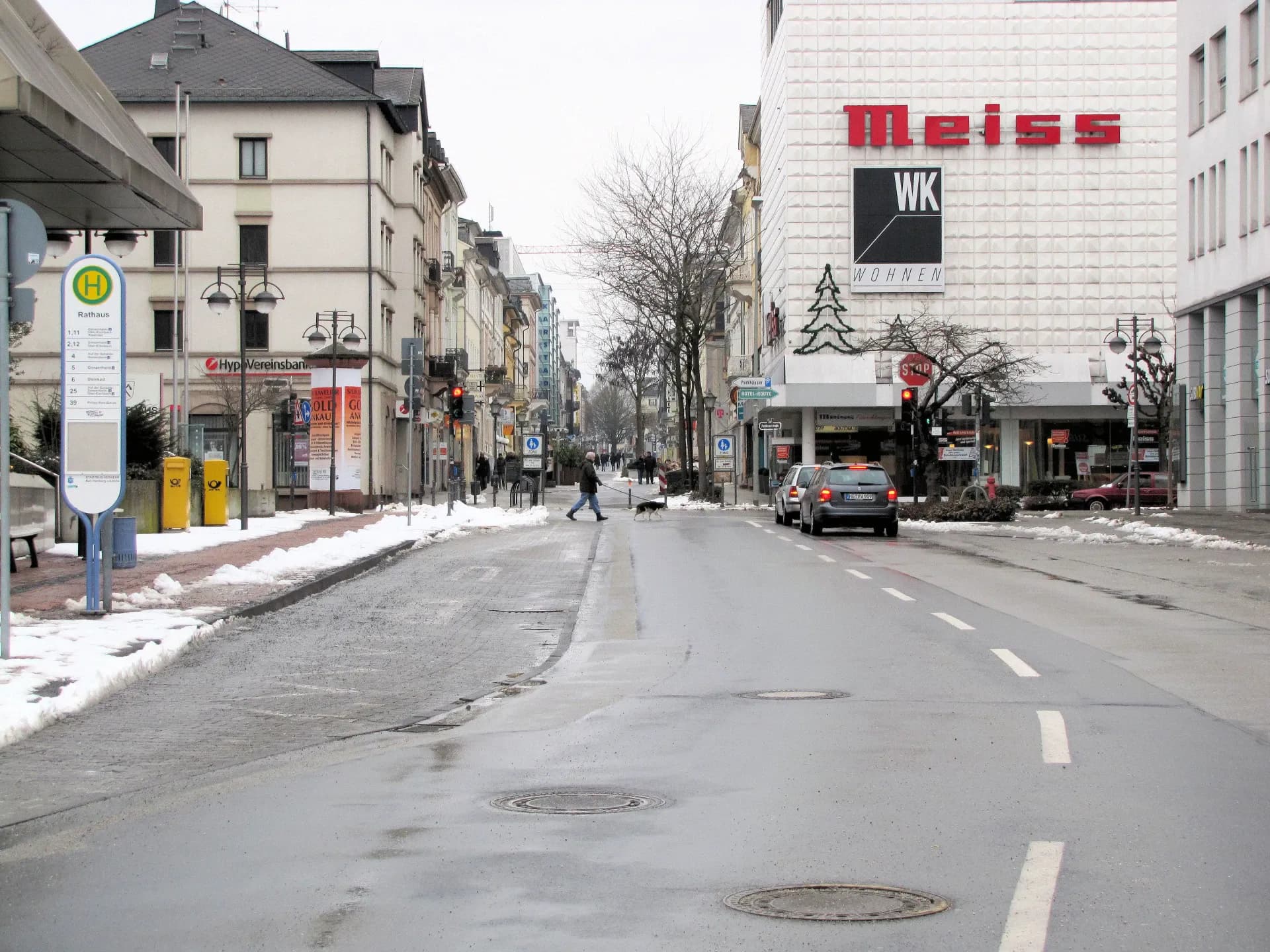 Obere Louisenstraße in Bad Homburg im Winter