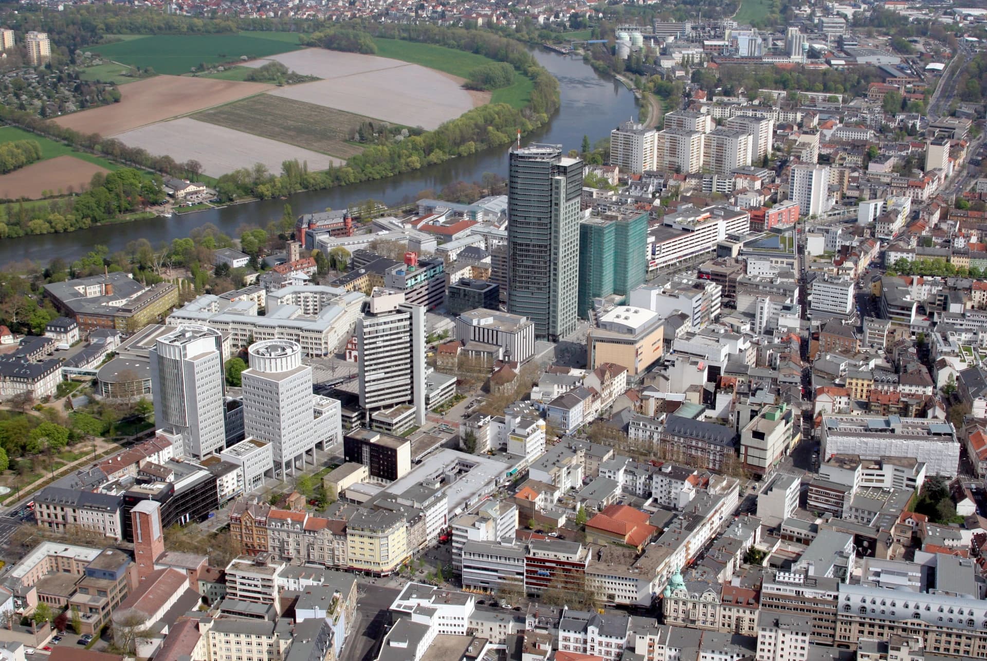 Luftbild der Offenbacher City