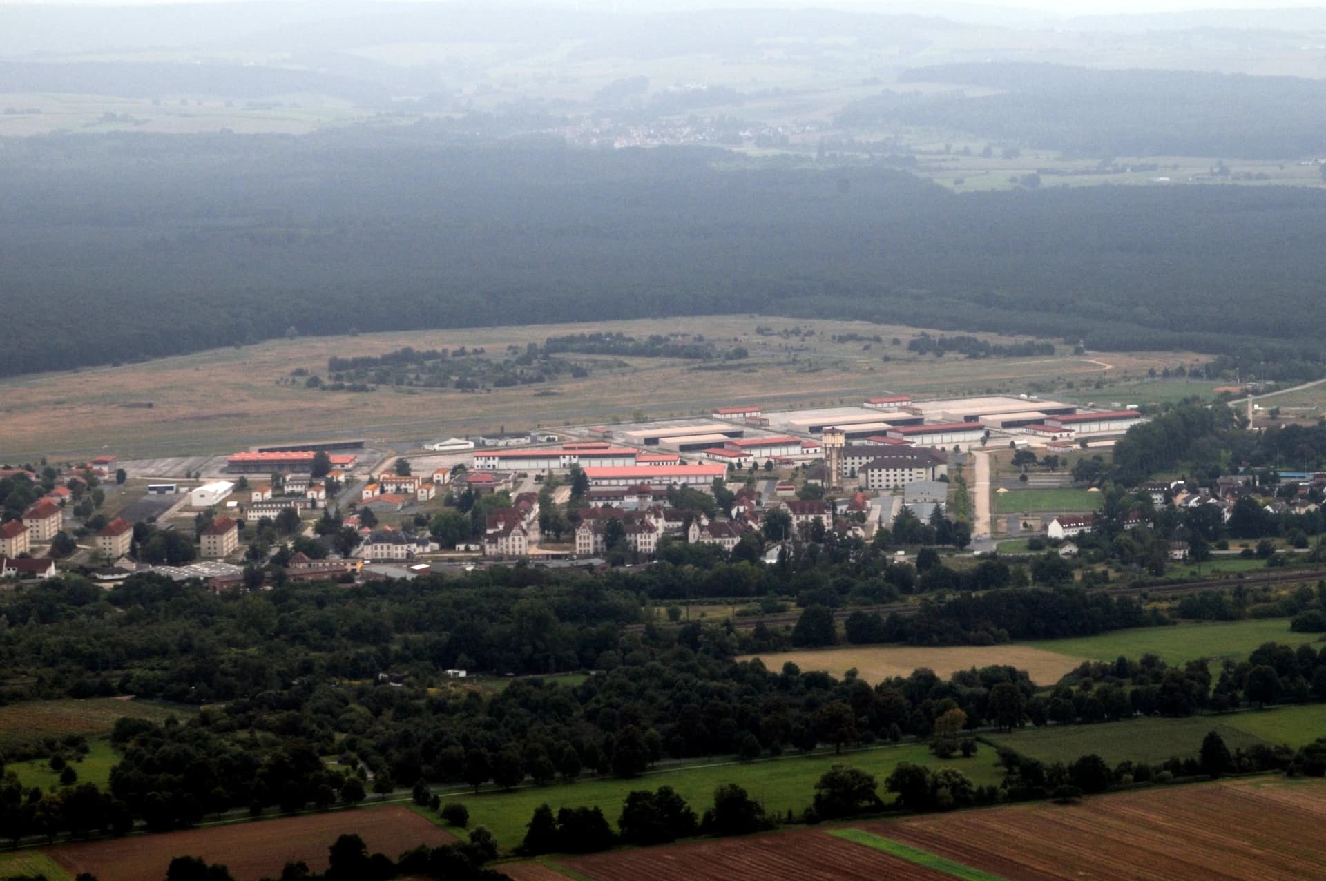 Luftbild des Flugplatzes in Babenhausen