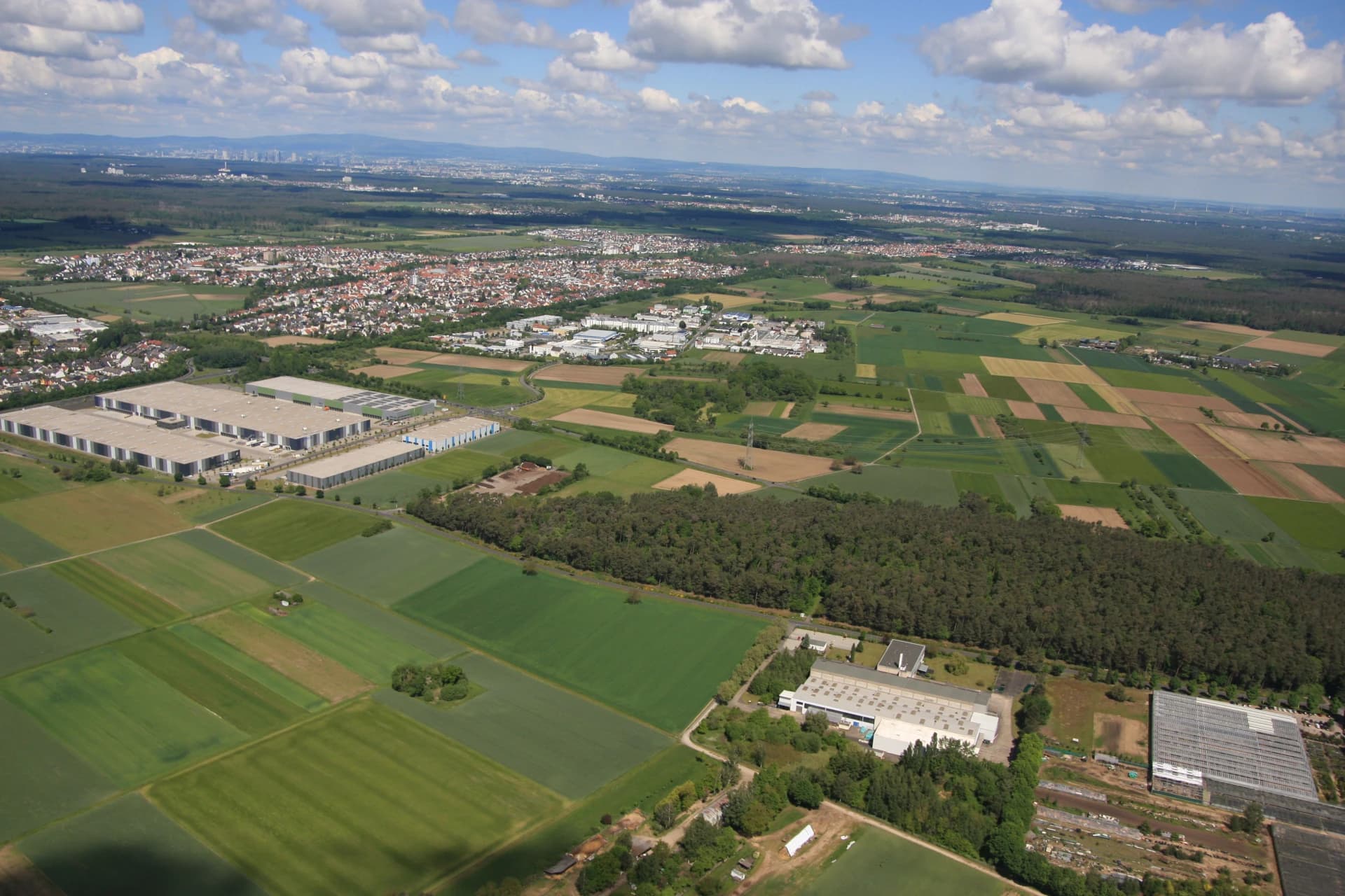 Luftbild der Gemarkung Dudenhofen und Jügesheim in Rodgau