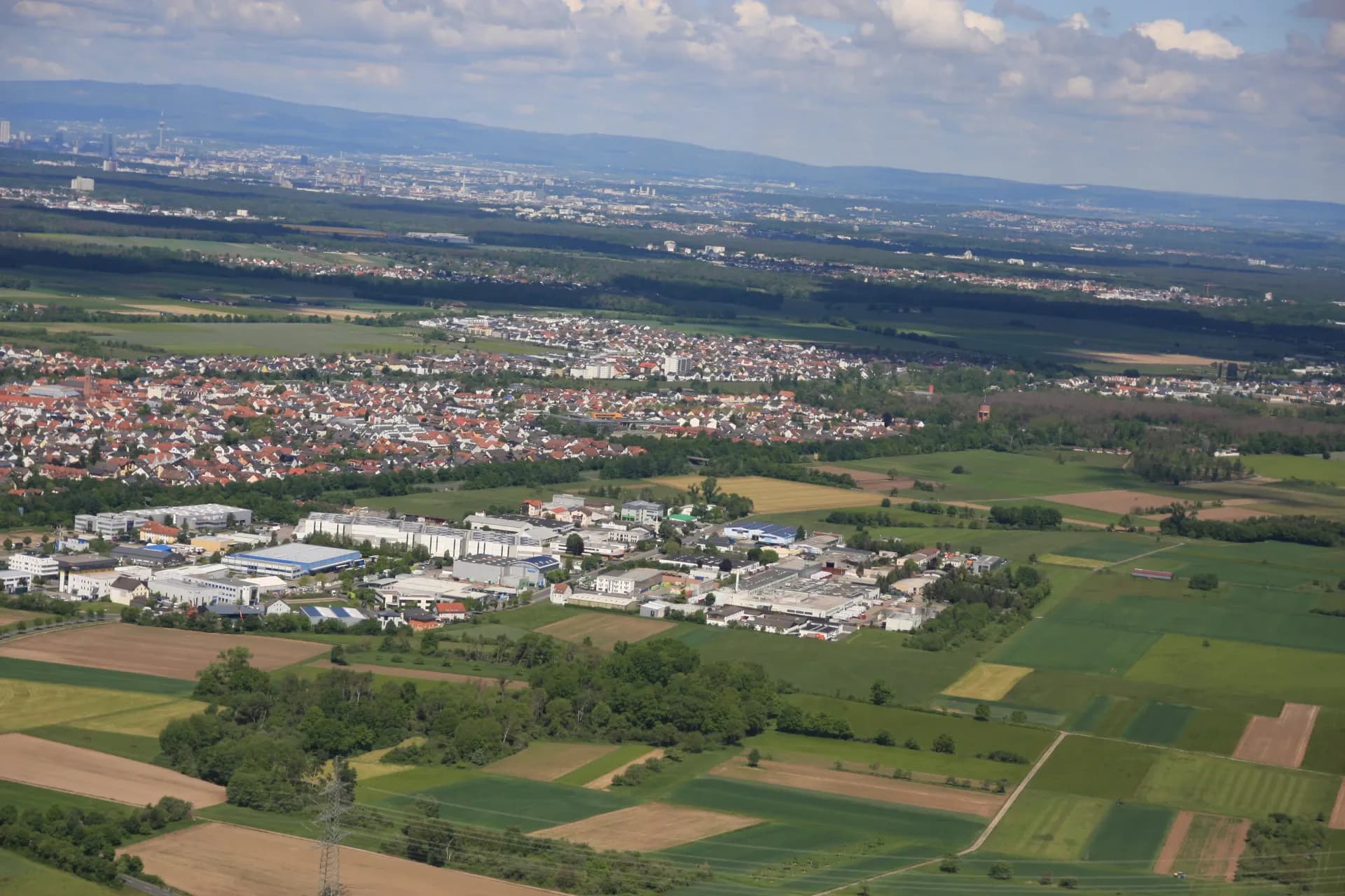 Luftbild von Rodgau-Jügesheim und Hainhausen