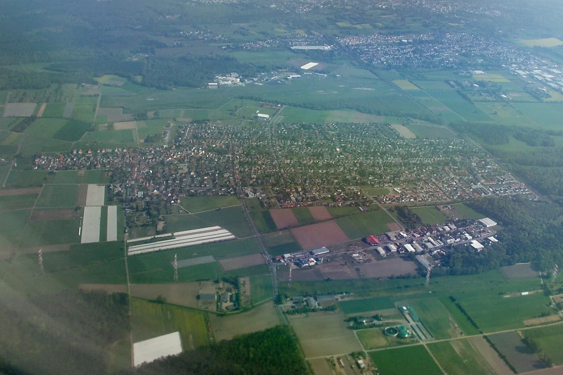 Luftbild der Ortslage von Erzhausen