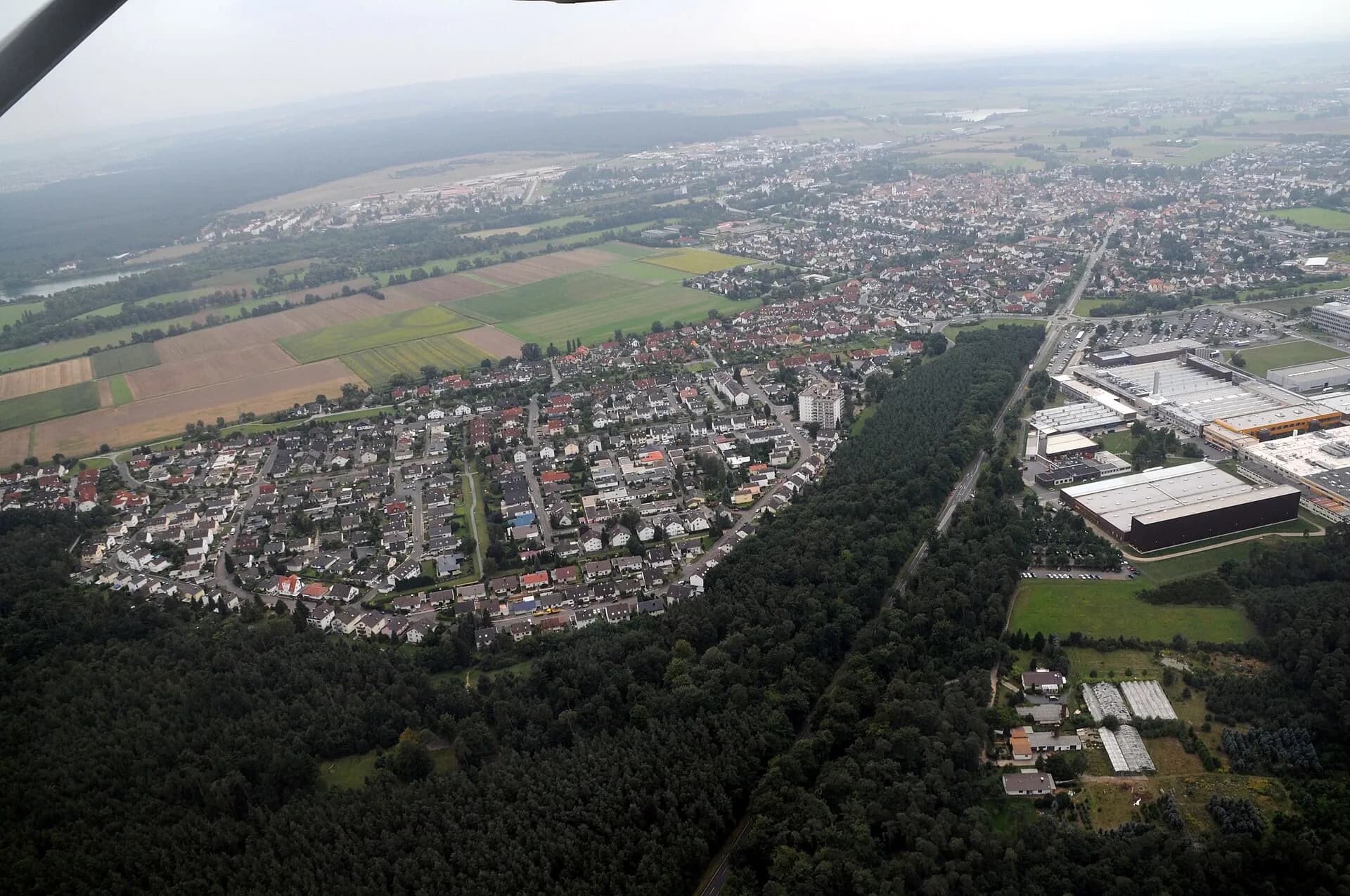 Luftbild der Siedlungsflächen von Babenhausen