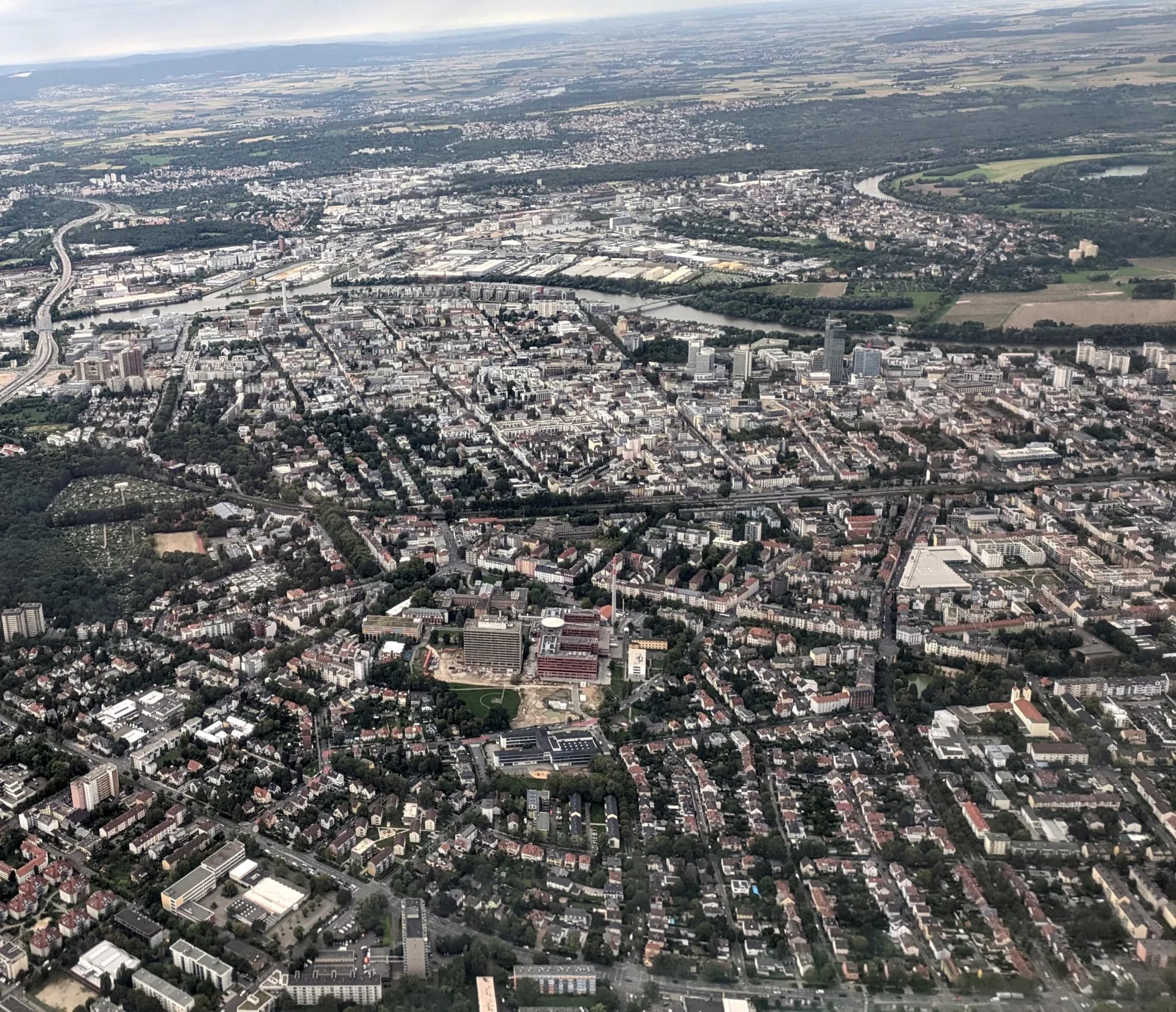Luftbild des Offenbacher Stadtgebiets