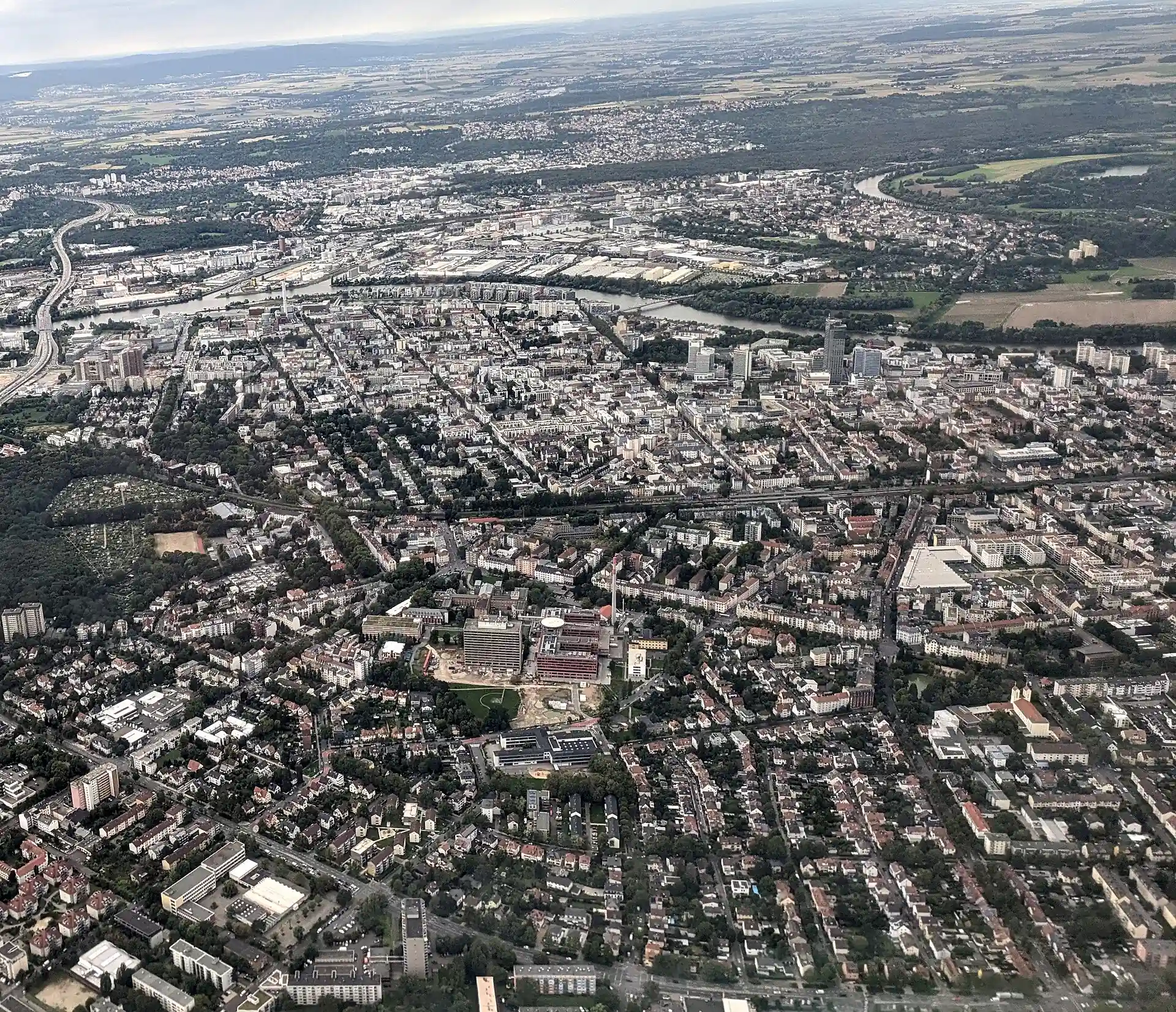 Luftbild des Offenbacher Stadtgebiets