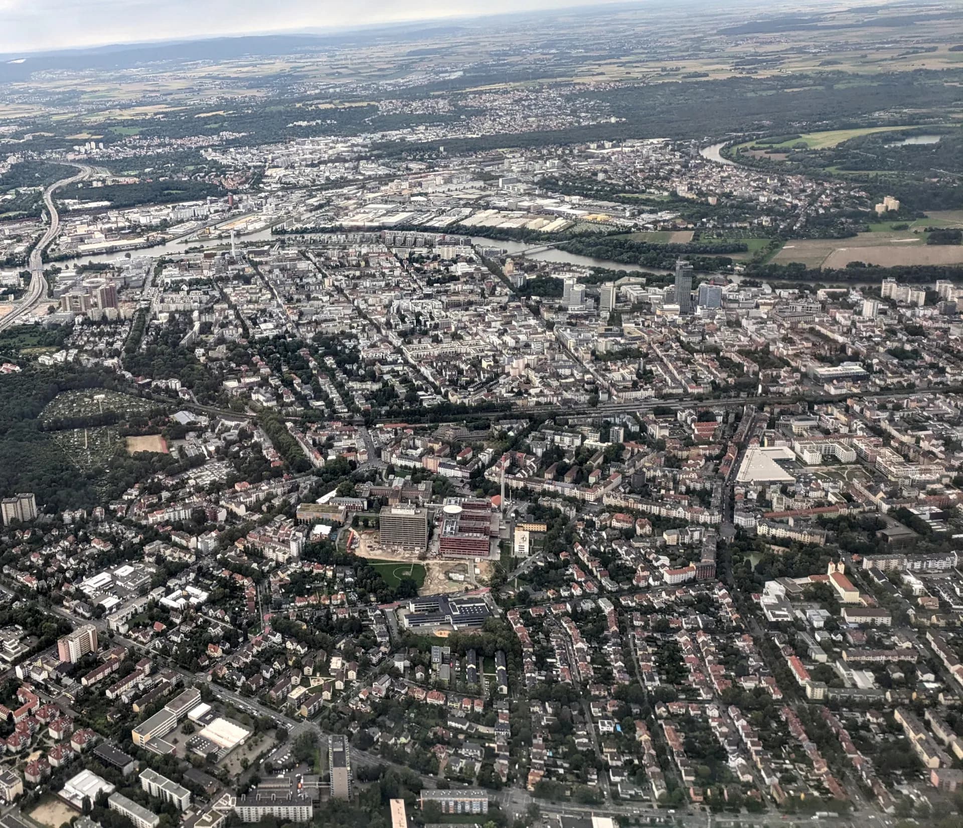 Luftbild des Offenbacher Stadtgebiets