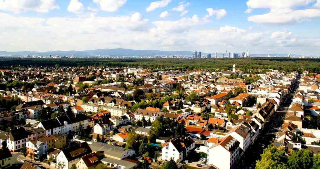 Luftbild über die Wohnbebauung von Neu-Isenburg