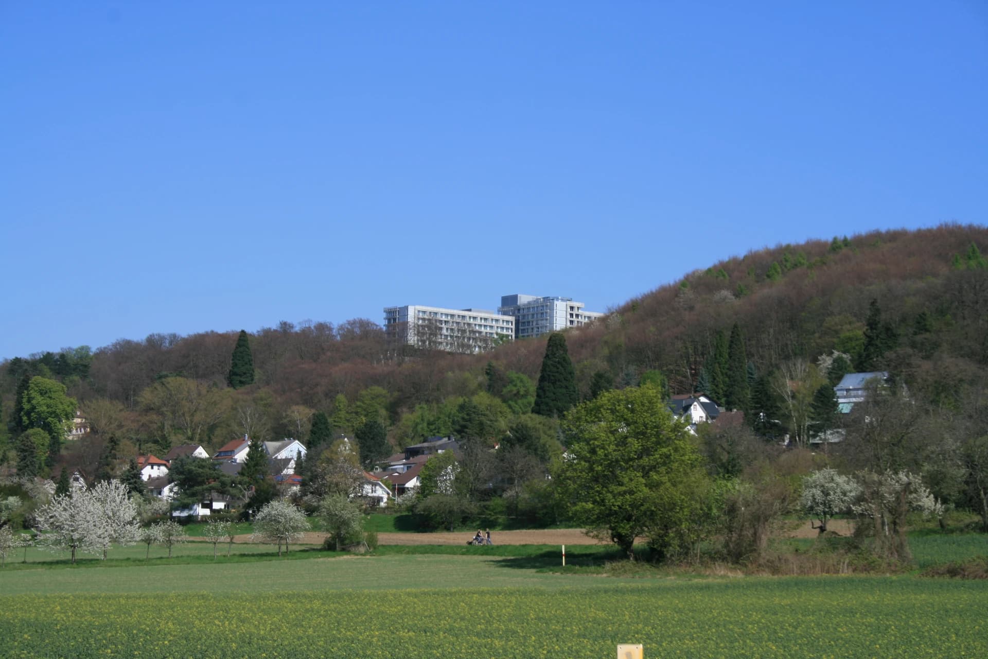 Lufthansa Training and Conference Center über den Feldern von Seeheim-Jugenheim