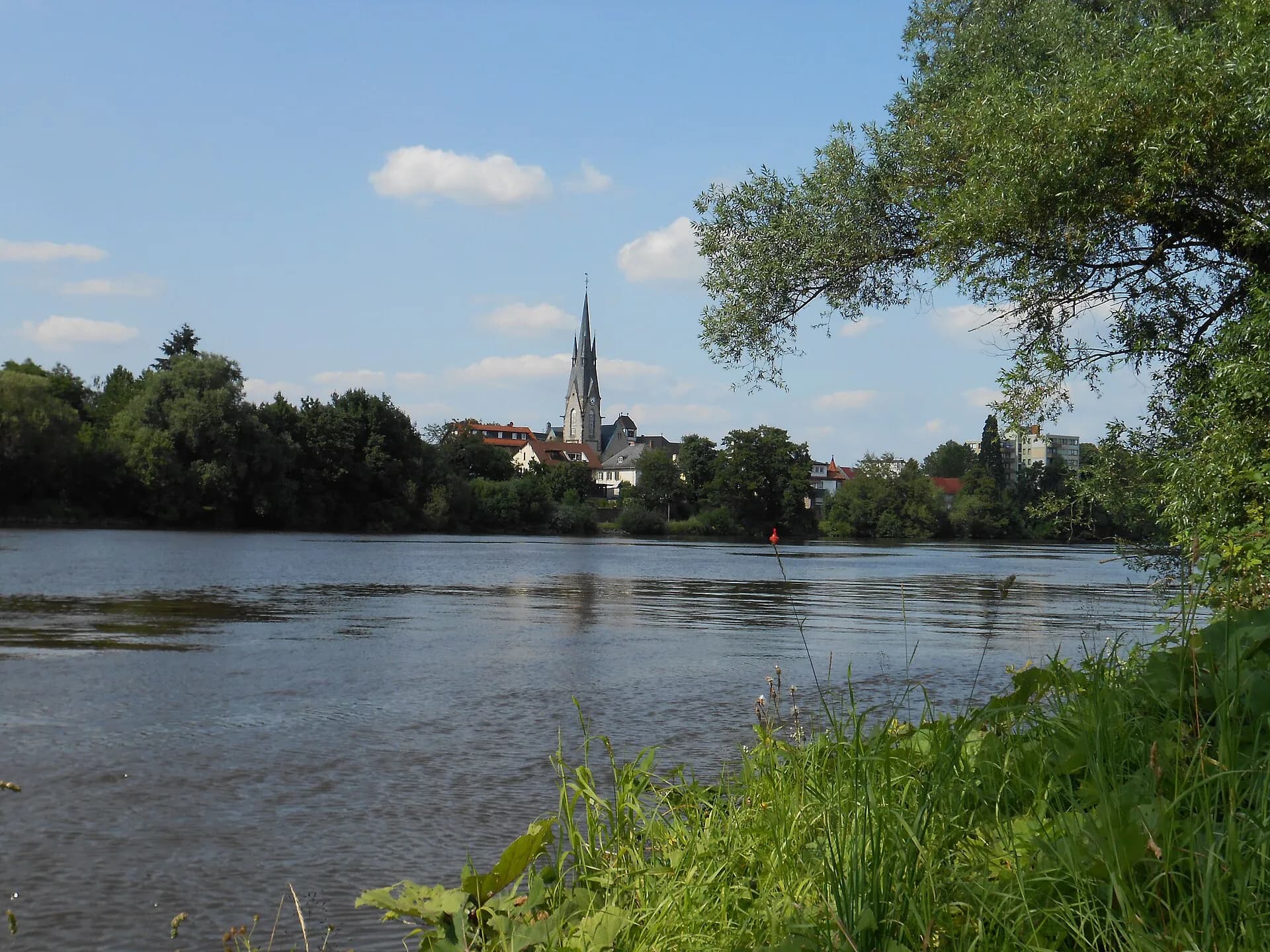 Blick über den Main auf Hanau-Kesselstadt