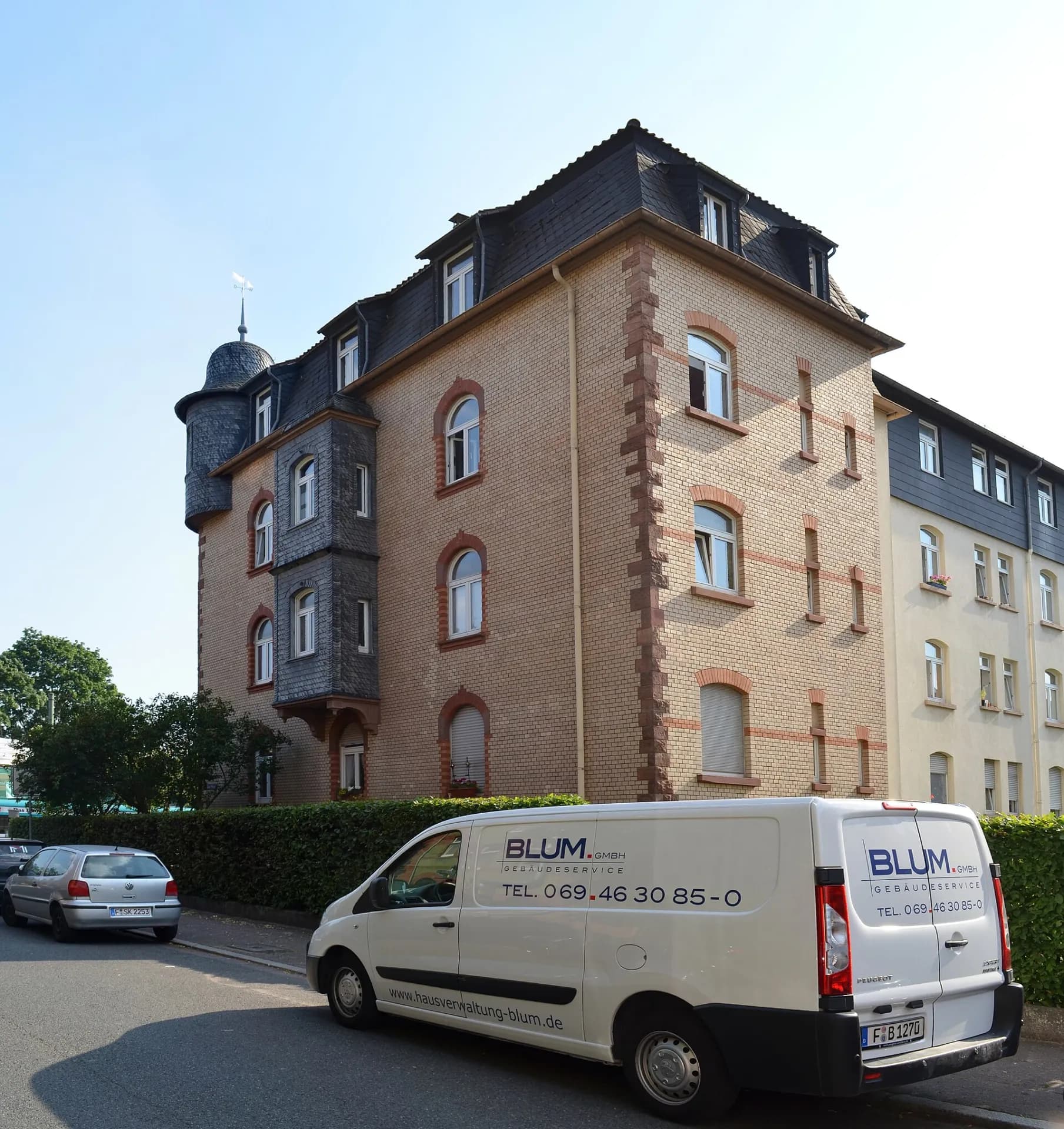 Vereinshaus des Erbbaublocks an der Mainzer Landstraße im Frankfurter Gallus