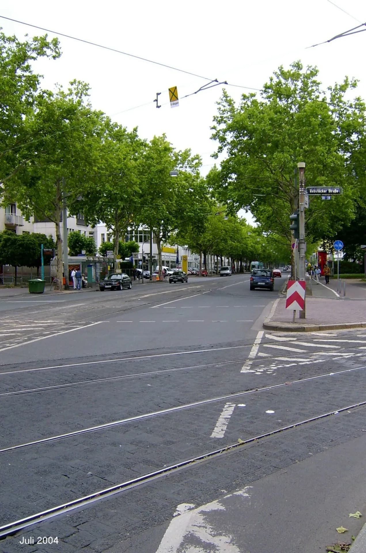 Tramgleise an der Mainzer Landstraße im Frankfurter Gallus