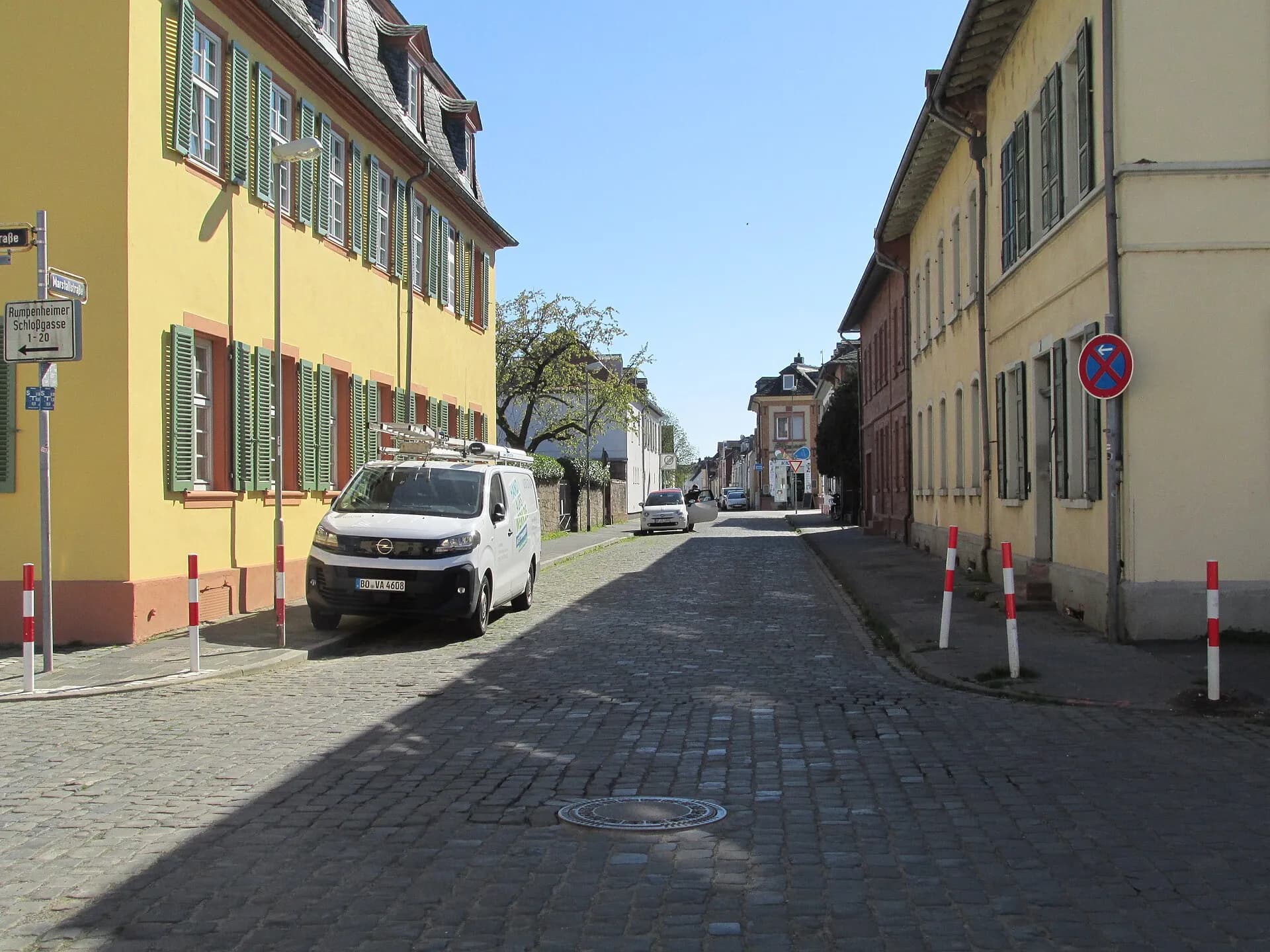 Kopfsteinpflaster in der Marstallstraße in Offenbach-Rumpenheim