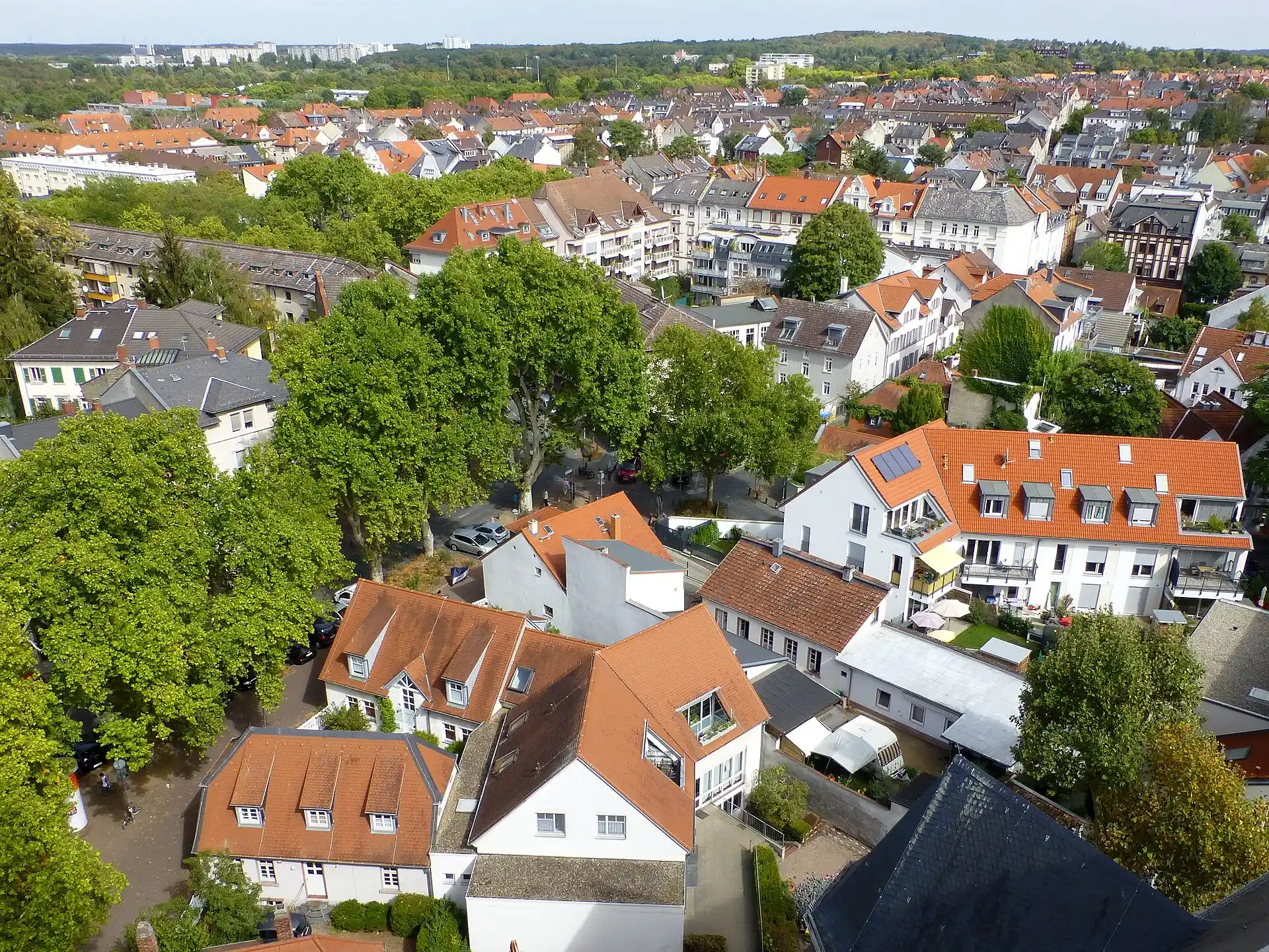 Blick über die Dächer des Martinsviertels in Darmstadt-Nord