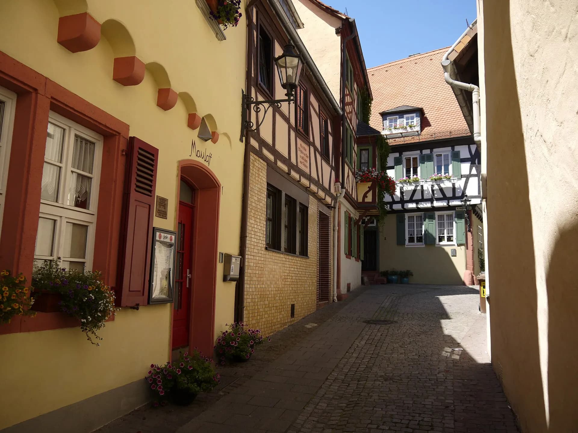 Metzgergasse mit Fachwerkhäusern in Aschaffenburg