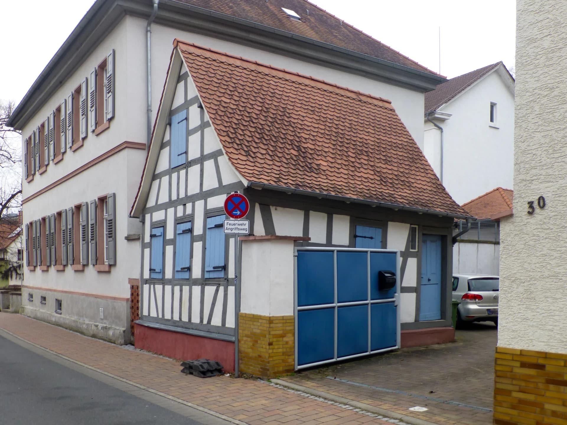 Denkmalgeschütztes Nebengebäude in der Kirchstraße 30 in Pfungstadt