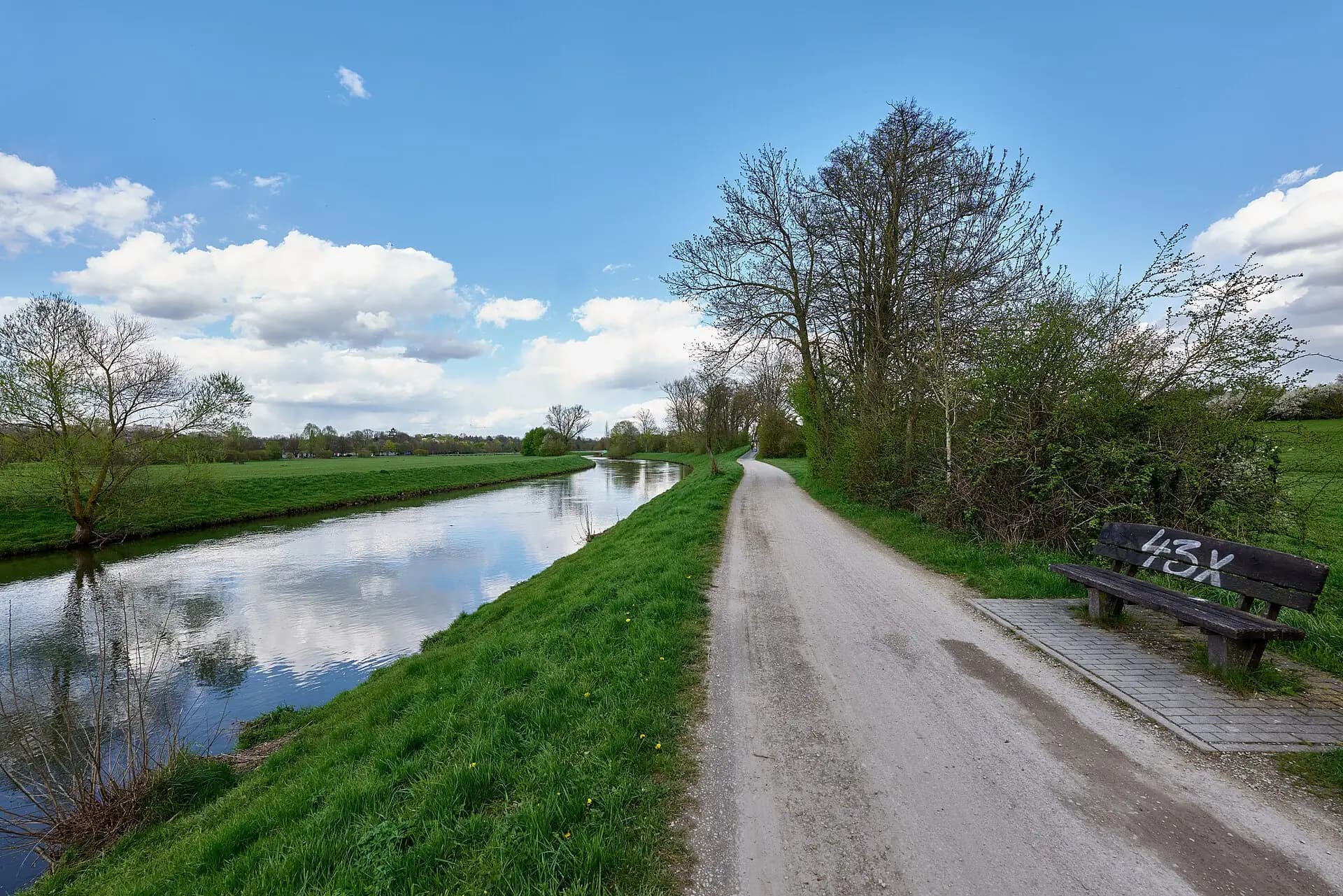 Uferweg an der Nidda in Frankfurt am Main
