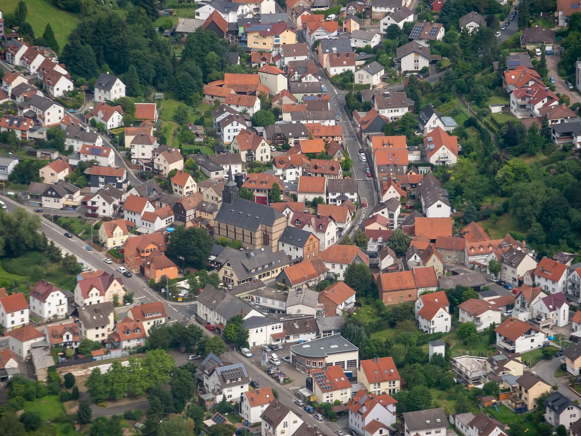 Luftbild des Eppsteiner Stadtteils Niederjosbach