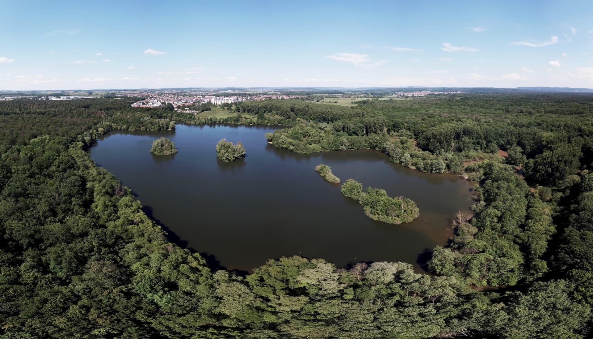 Naturschutzgebiet Erlensee bei Erlensee aus der Luft
