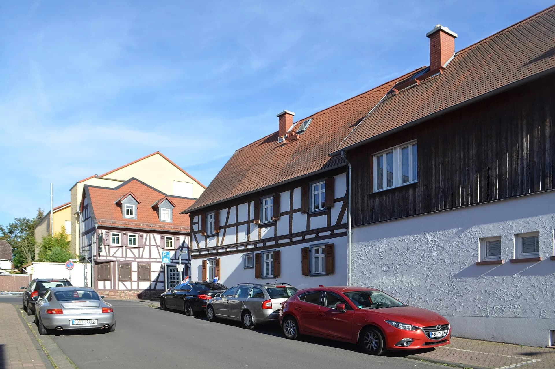 Giebelseite des Hauses Obergasse 5 in Bad Vilbel-Dortelweil