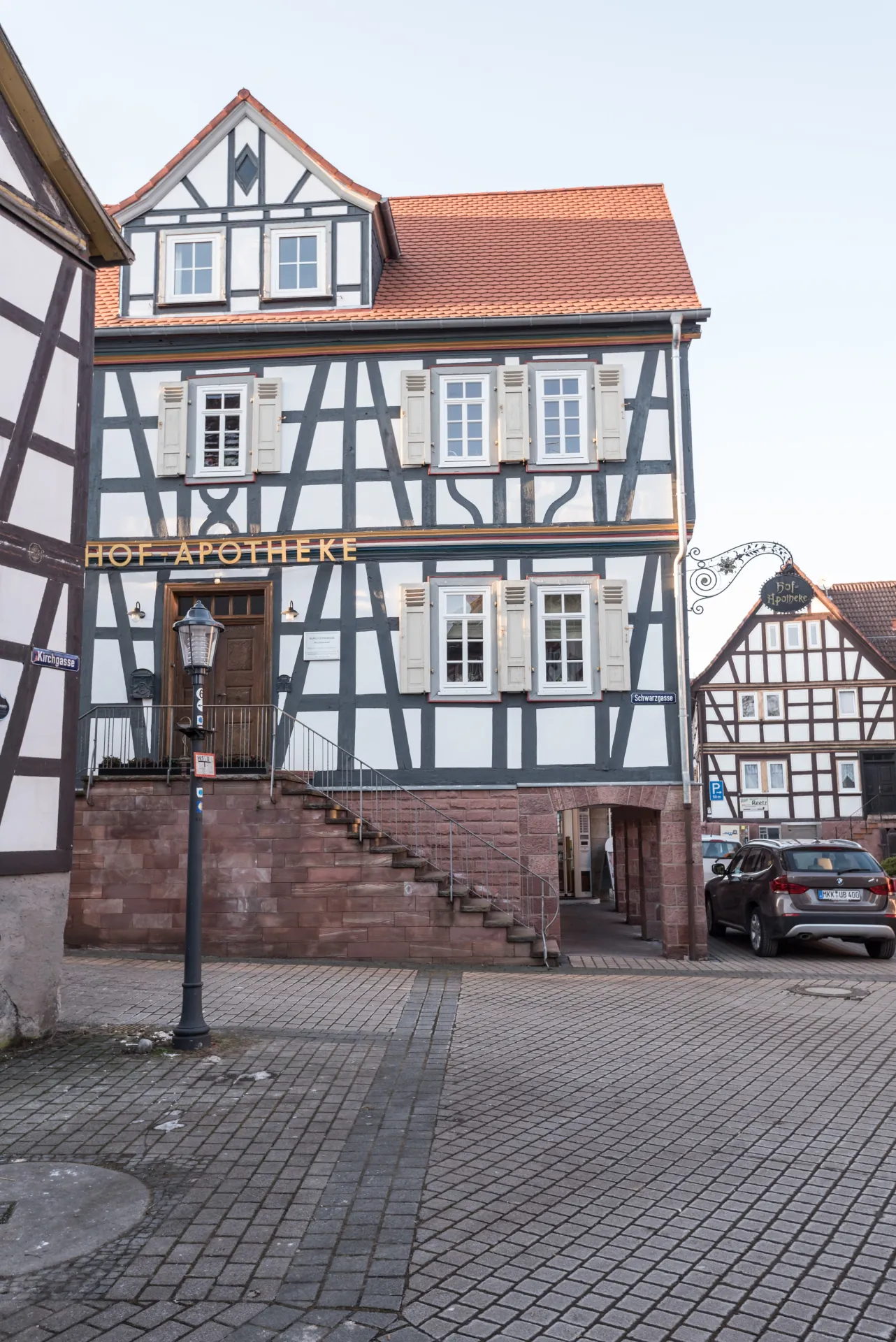 Fachwerkhaus Obertor 1 mit Freitreppe in Wächtersbach
