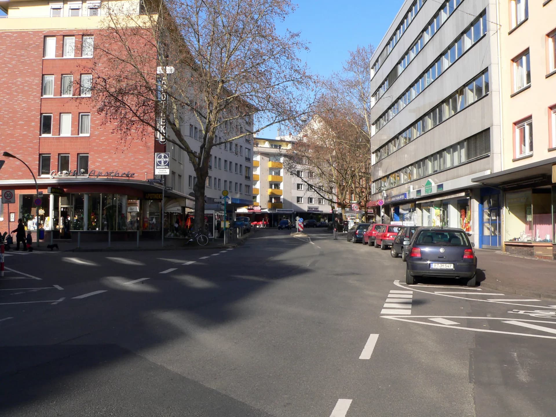 Geschäfte und Cafés am Oeder Weg im Frankfurter Nordend