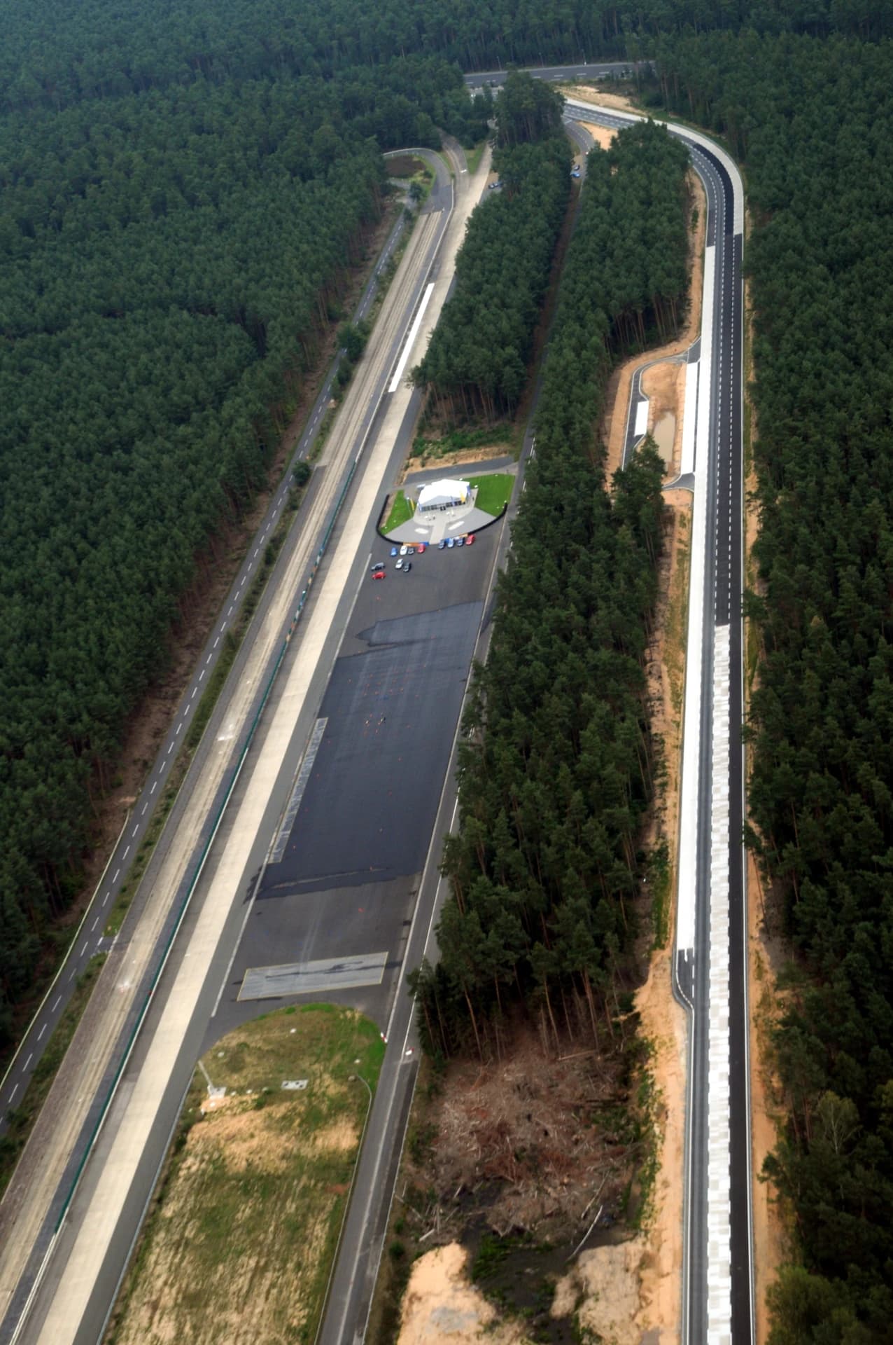 Luftbild der Teststrecke in Rodgau-Dudenhofen