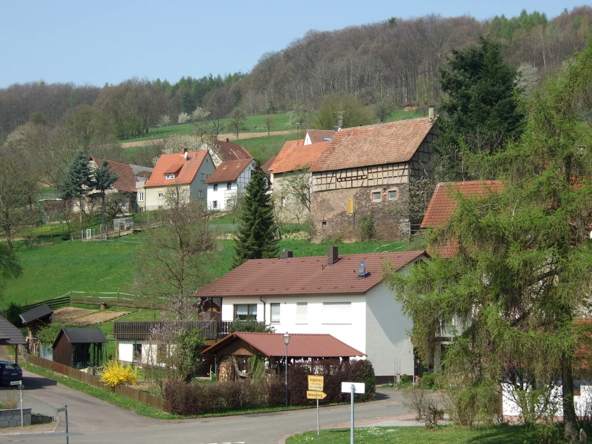 Ortsbild des Ortsteils Angelsberg in Mömbris