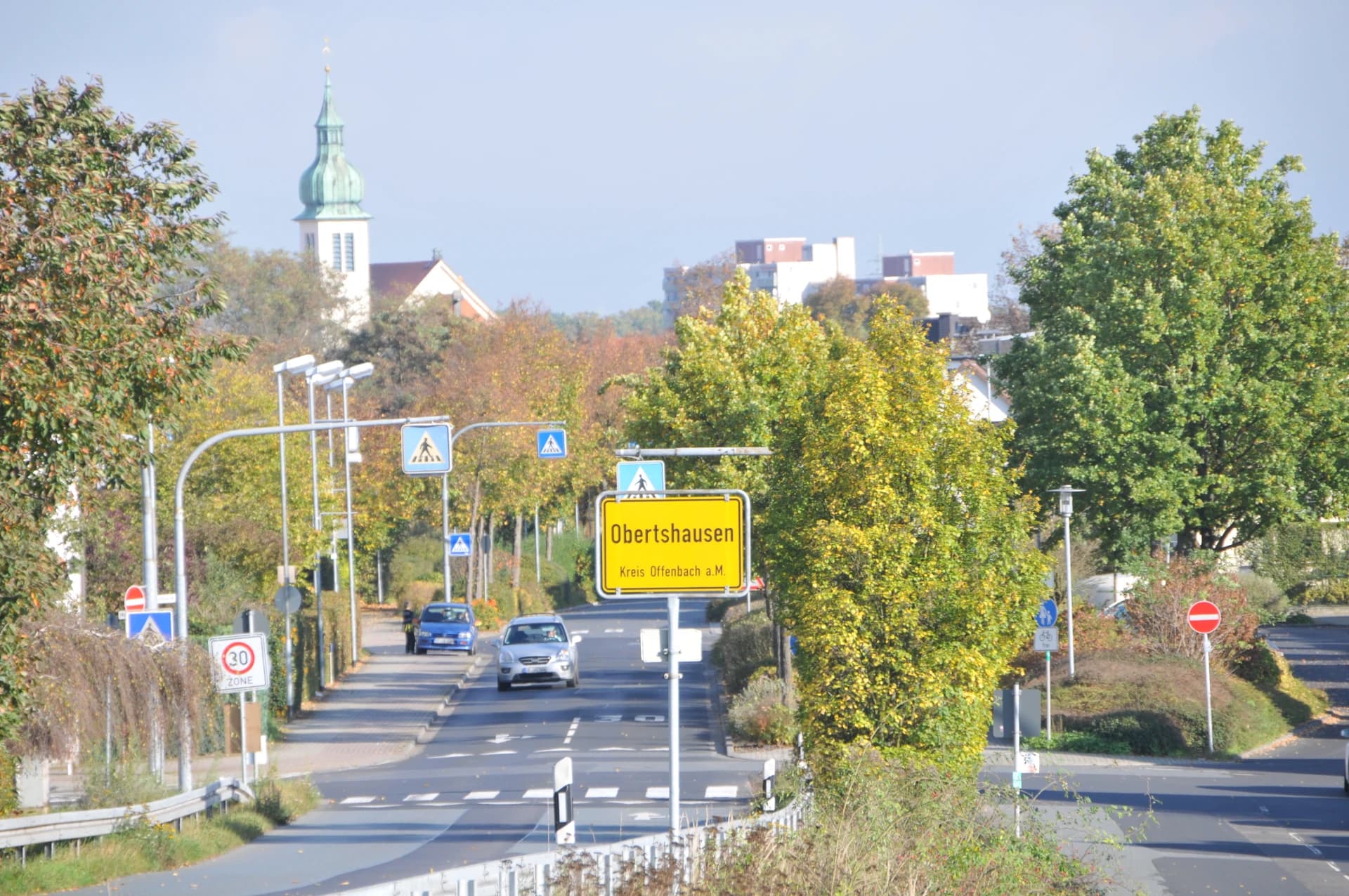 Ortseinfahrt am Rembrücker Weg in Obertshausen