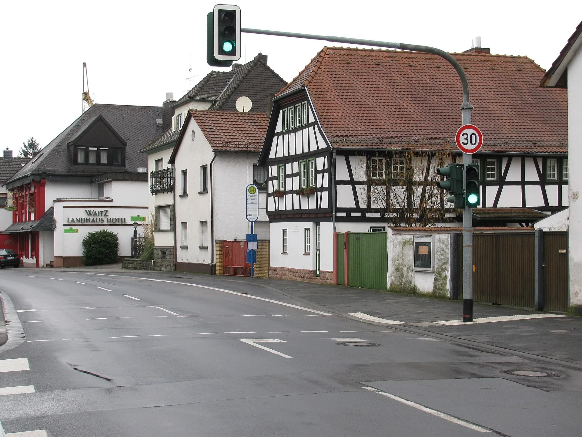 Fachwerkhäuser im Ortskern von Lämmerspiel in Mühlheim am Main