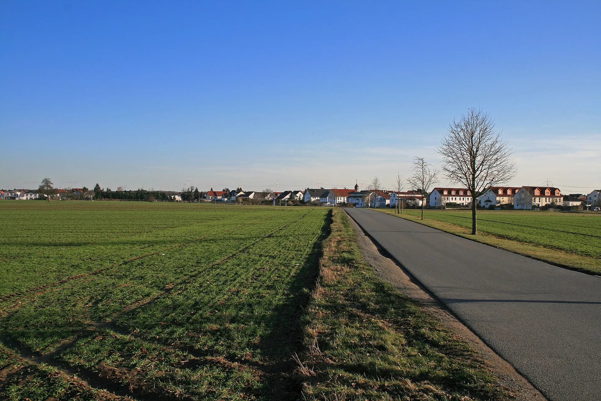 Ortsrand von Erzhausen aus westlicher Richtung