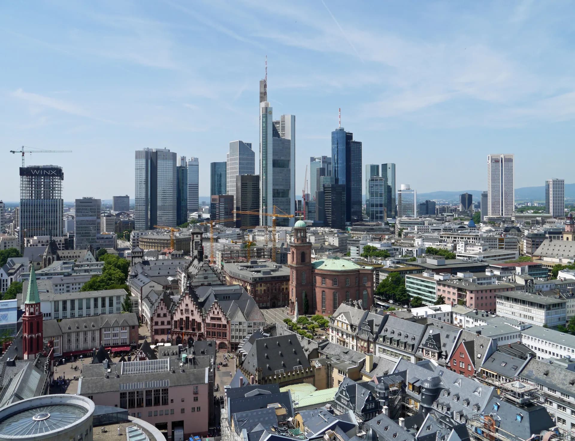 Blick vom Domturm über die Frankfurter Altstadt