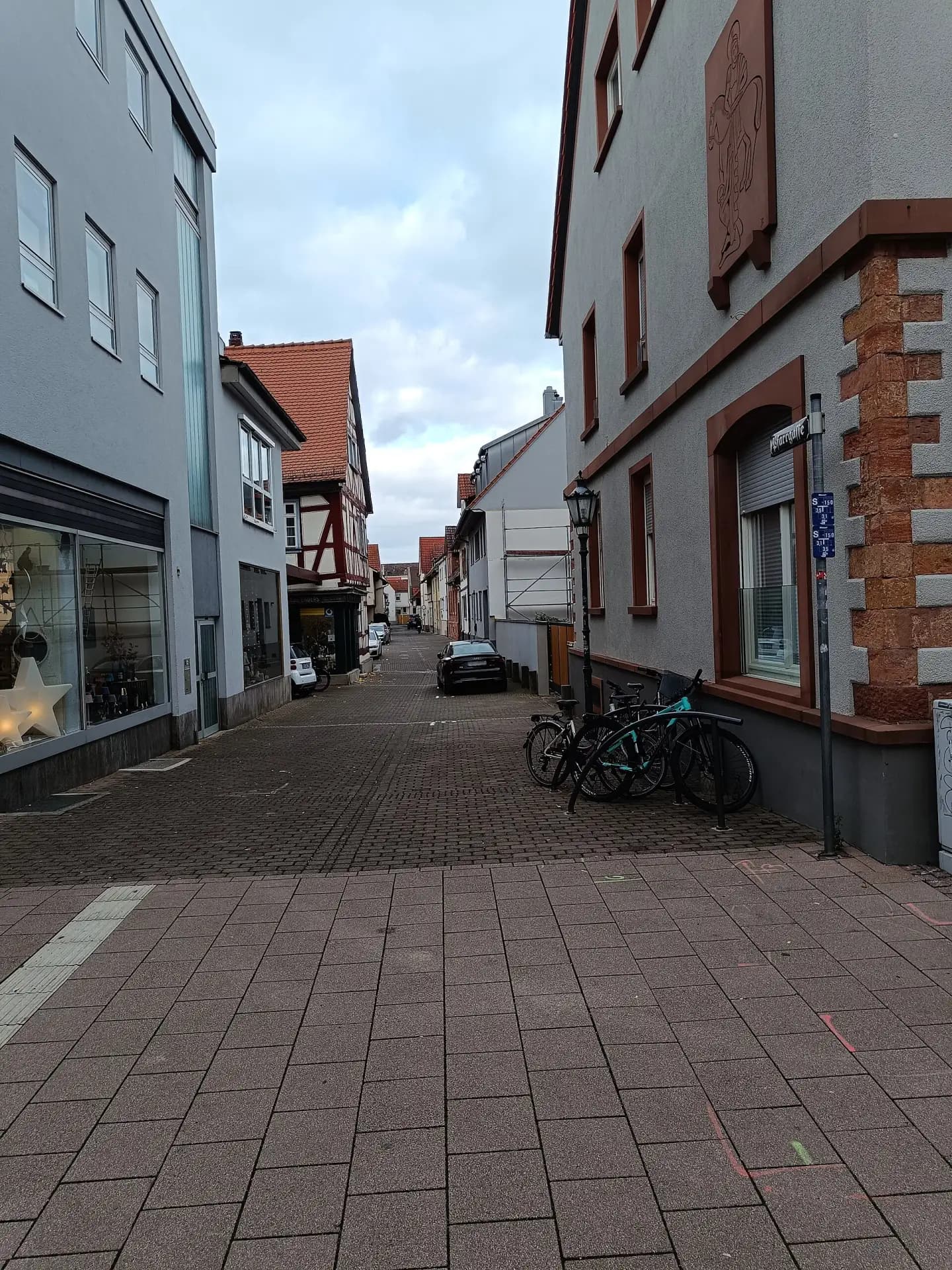 Blick in die Pfarrgasse in Dieburg