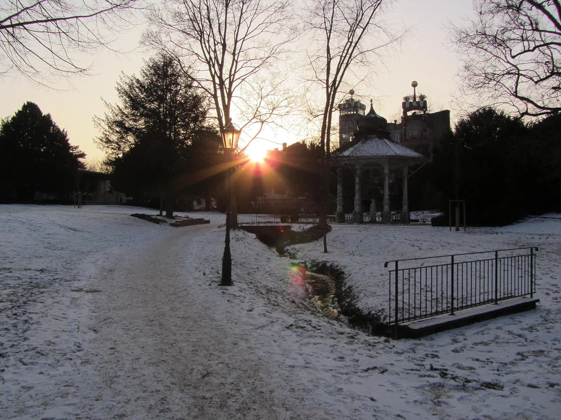 Quellenpark im Winter in Bad Soden am Taunus