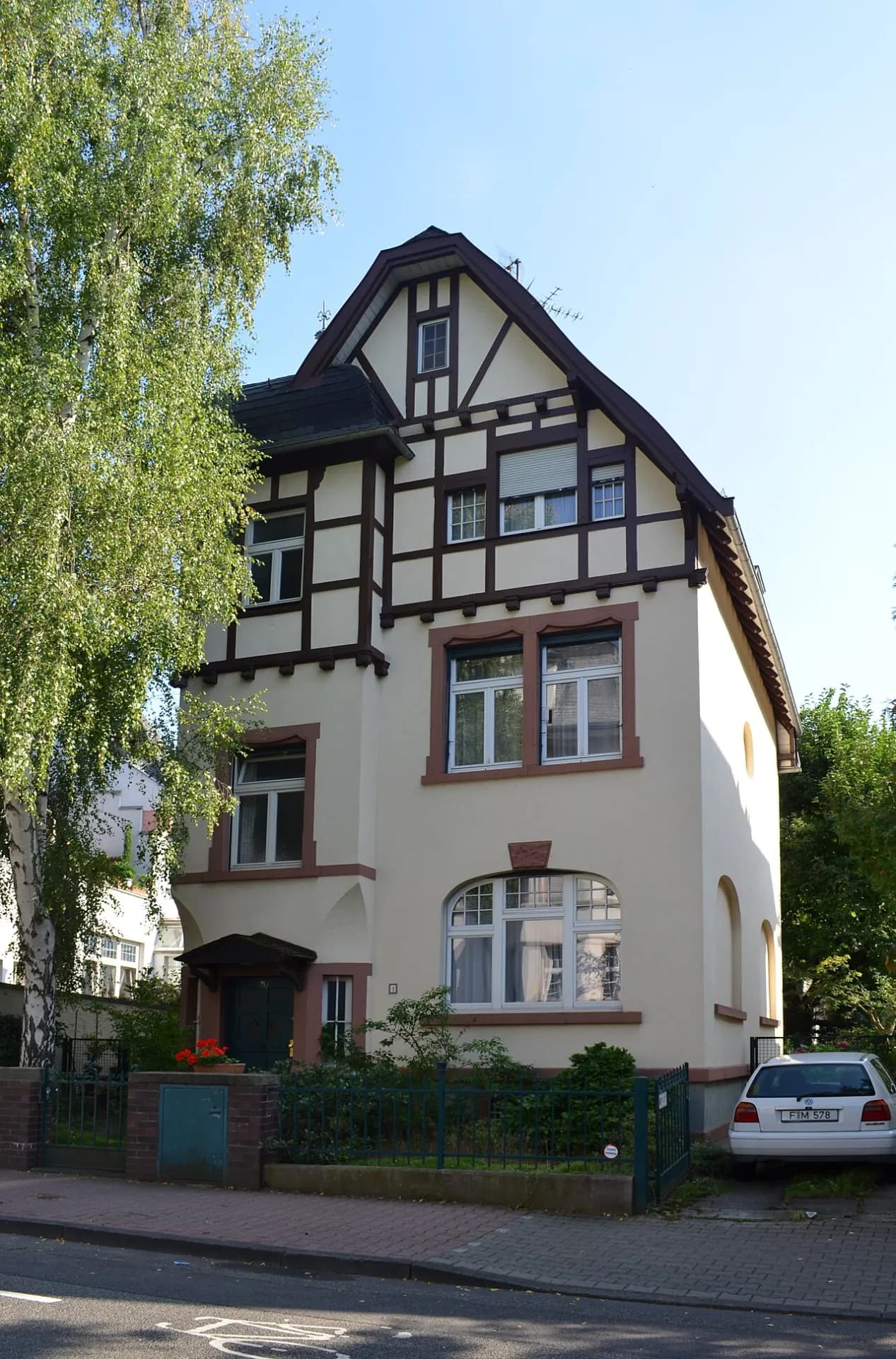Fachwerkvilla in der Roseggerstraße in Frankfurt Dornbusch