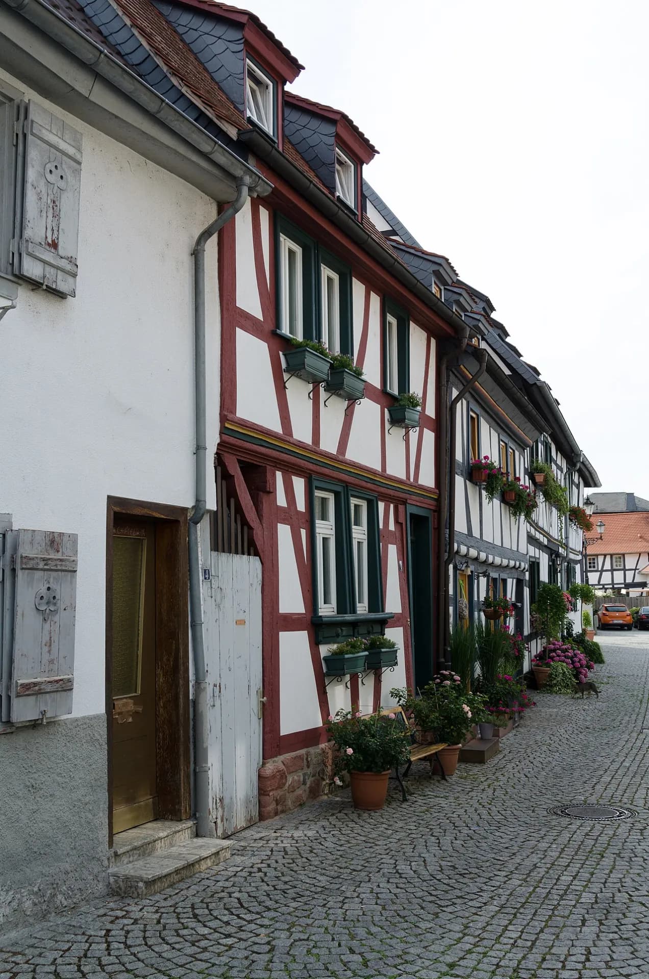Fachwerkzeile in der Sackgasse in Seligenstadt