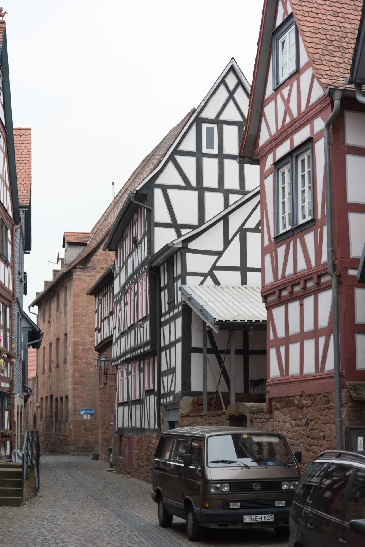 Fachwerkhäuser in der Sattlergasse in Büdingen