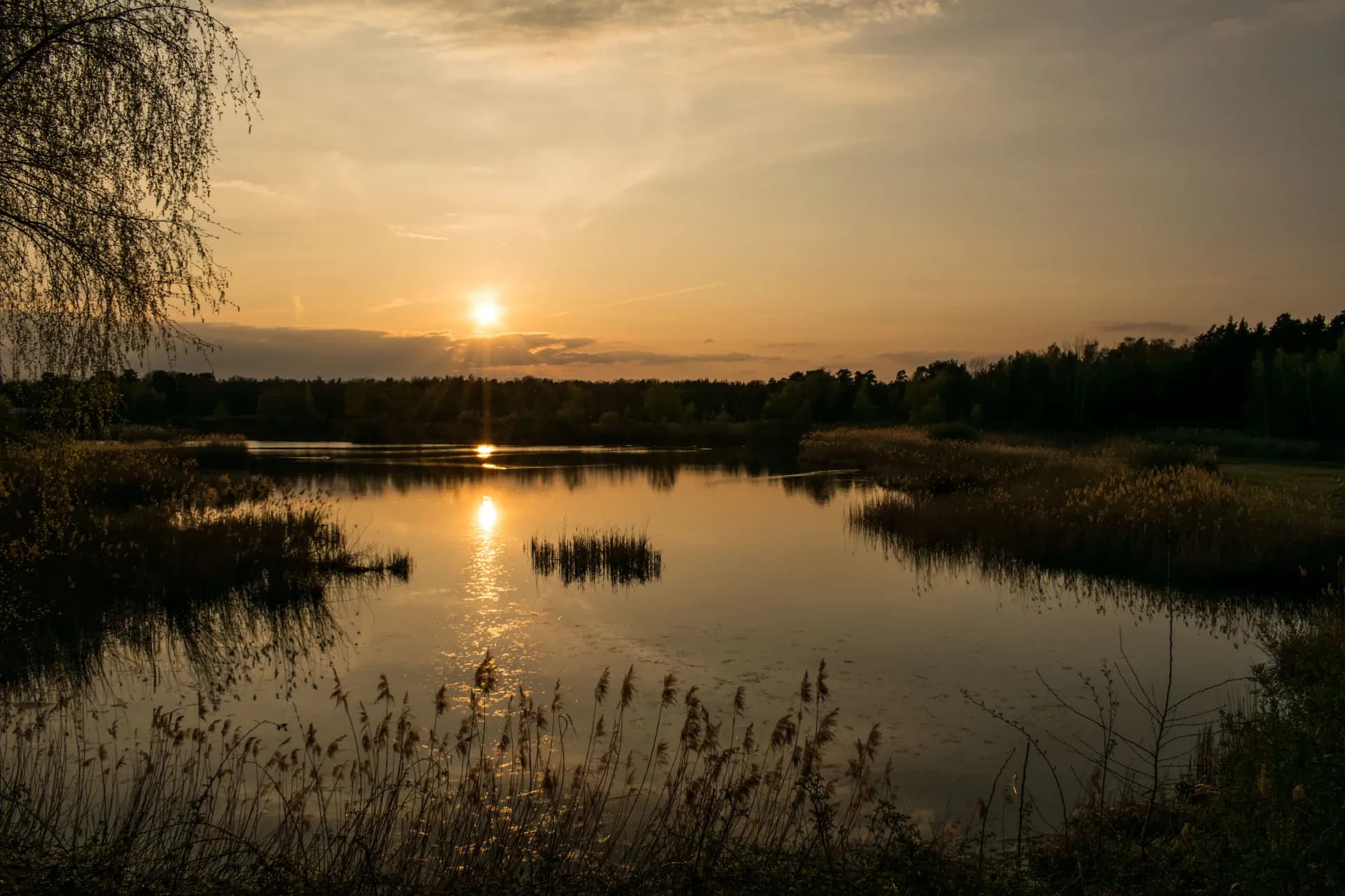 Abendstimmung am See am Goldberg in Heusenstamm
