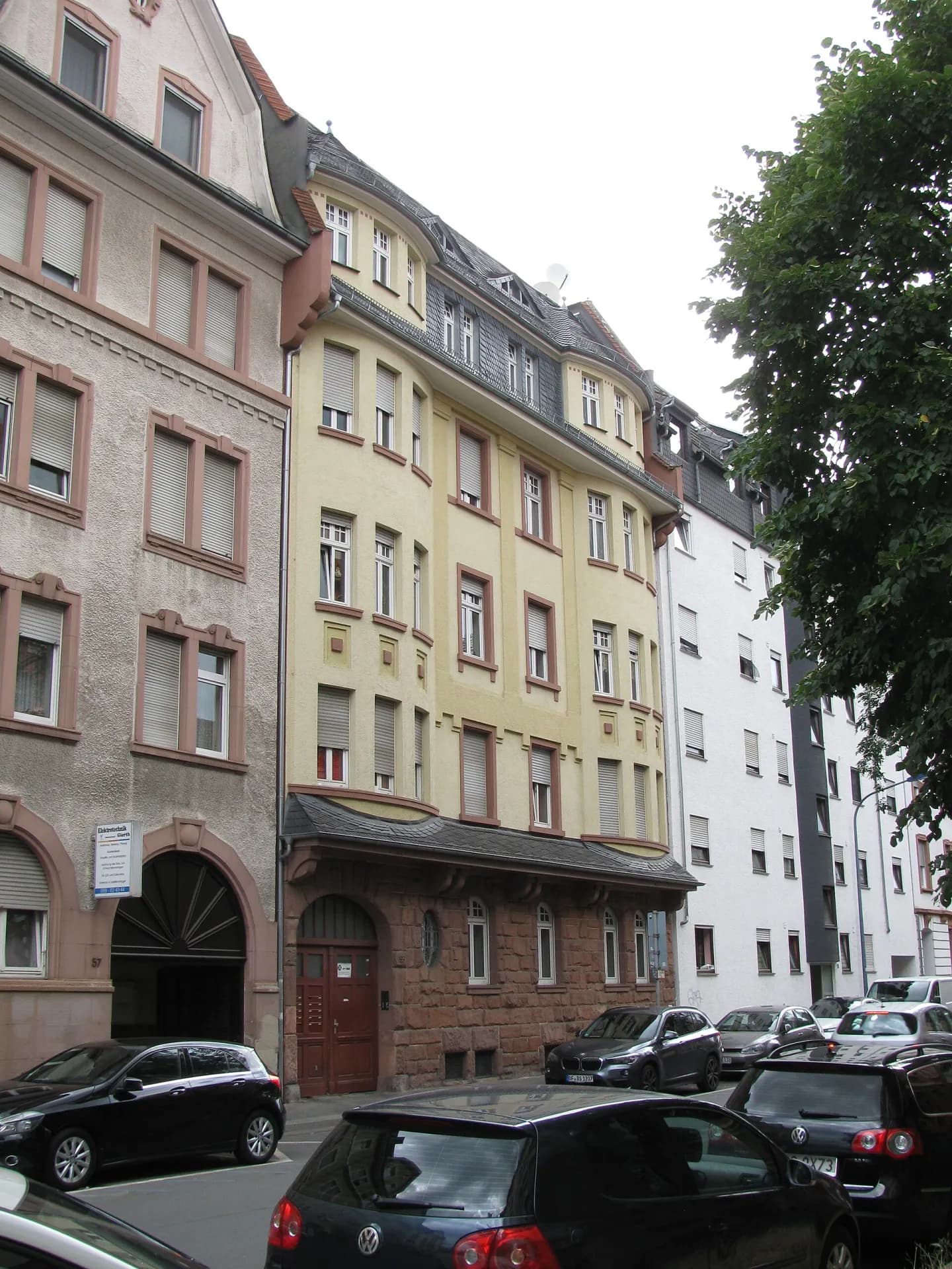 Häuserreihe an der Senefelderstraße 55 in Offenbach