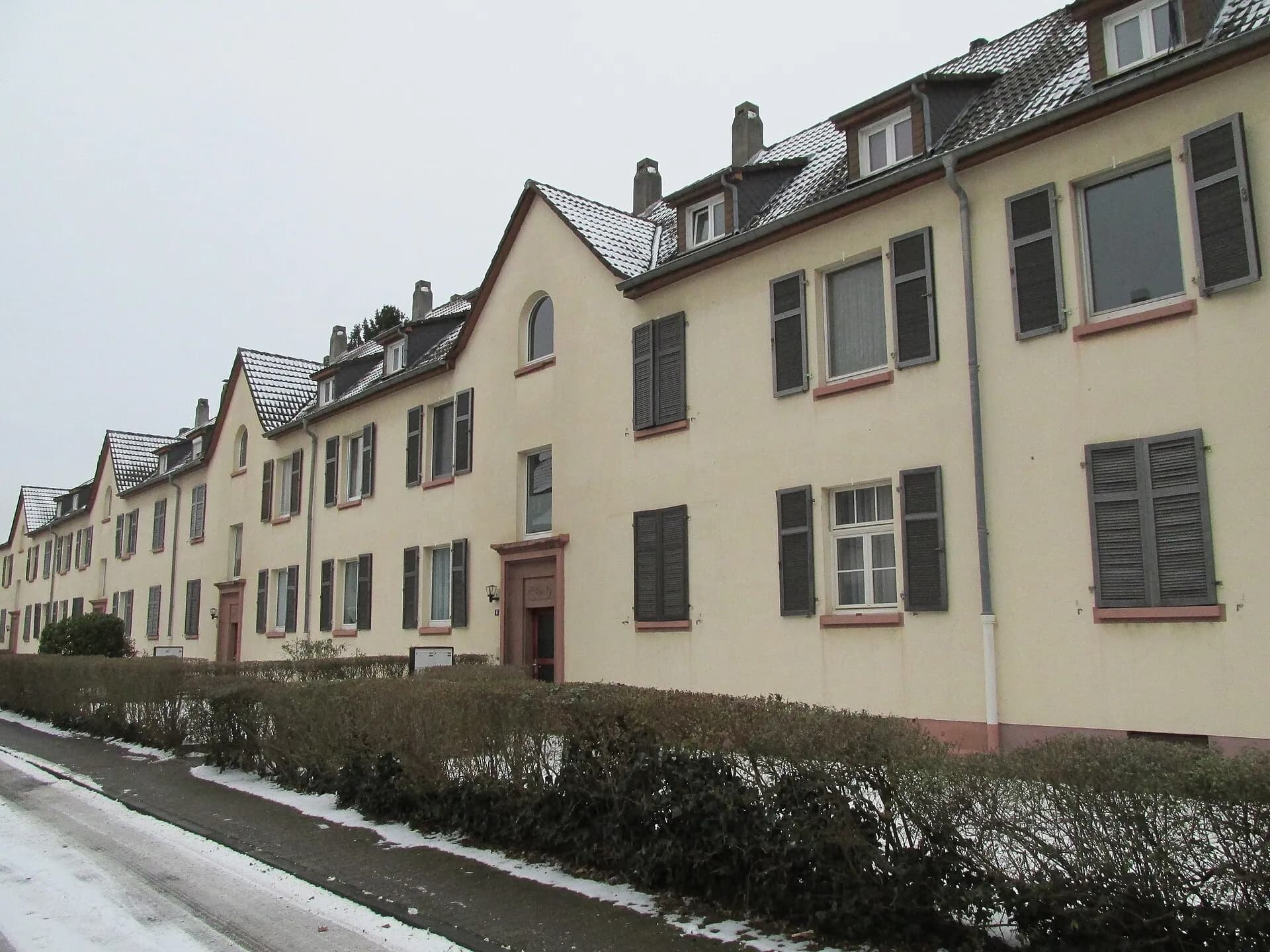 Siedlungshäuser an der Ährenstraße im Frankfurter Gutleutviertel