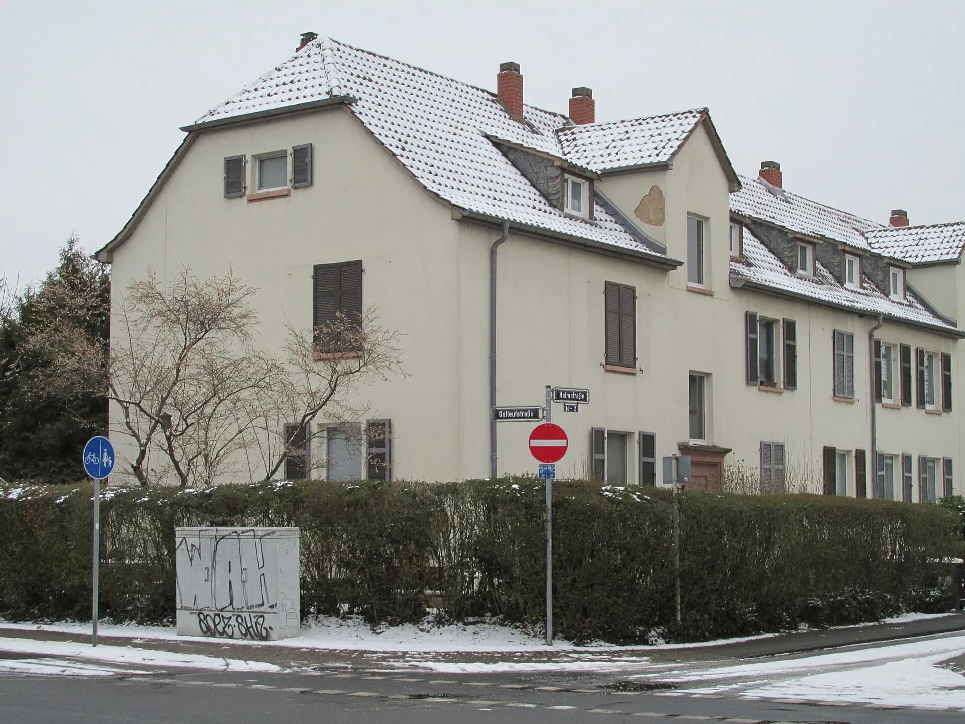 Siedlungshäuser an der Halmstraße im Frankfurter Gutleutviertel