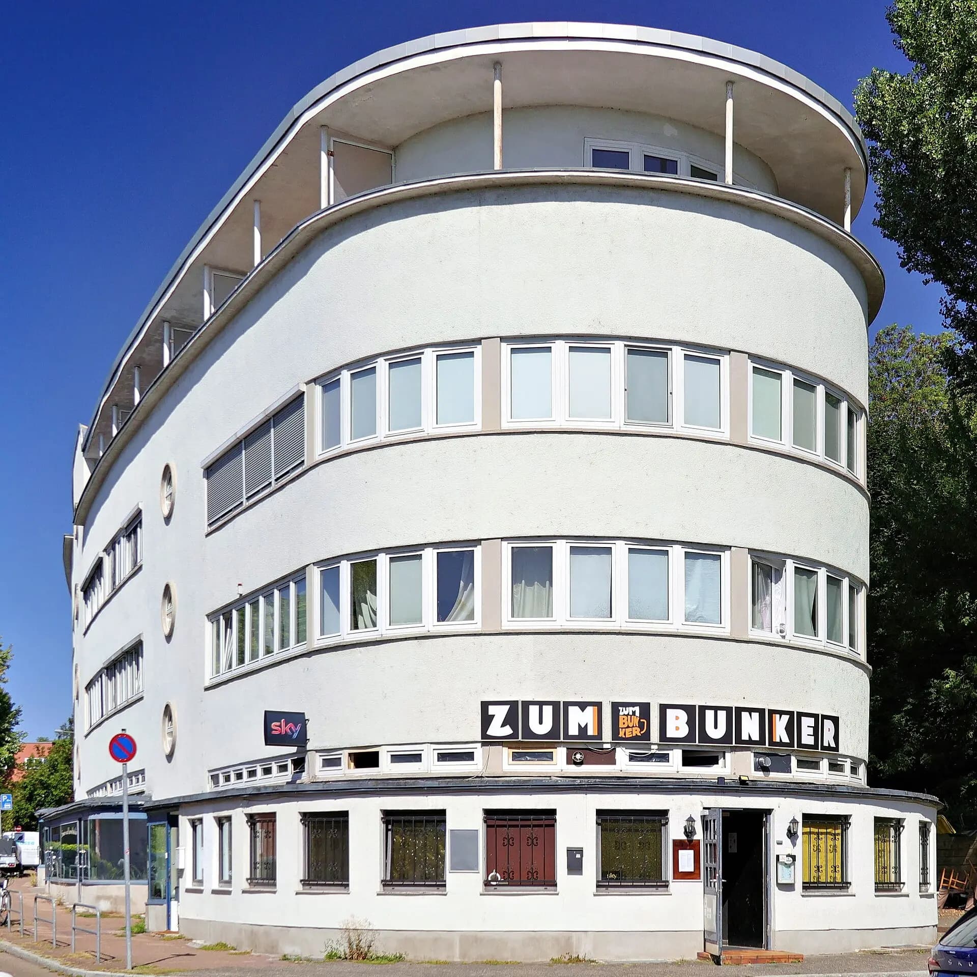 Rundbau der Siedlung Römerstadt an der Hadrianstraße in Frankfurt Heddernheim