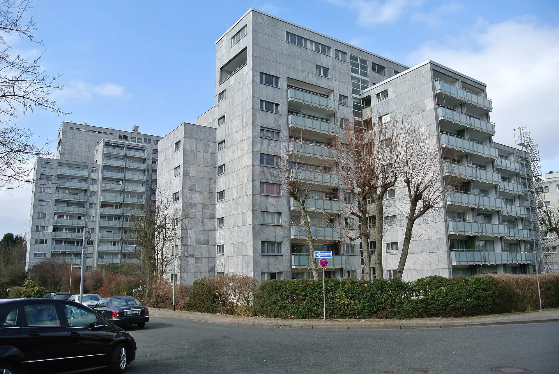 Wohnblock der Siedlung Sigmund-Freud-Straße in Frankfurt Eckenheim
