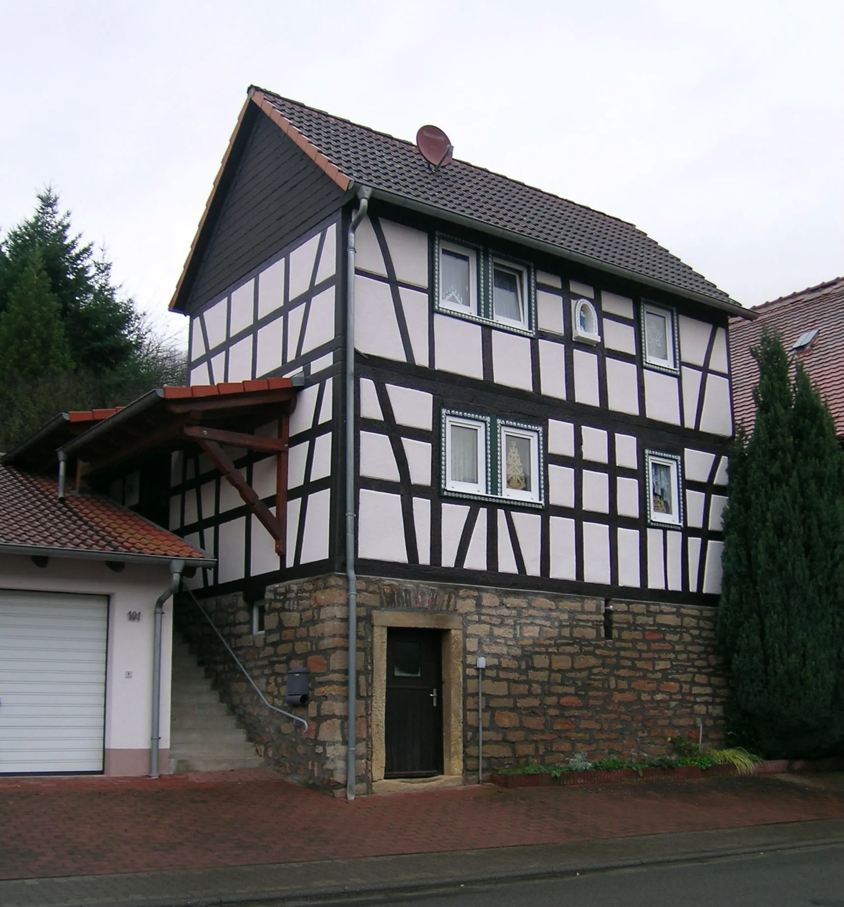 Fachwerkhaus an der Sodentalstraße im Ortsteil Soden in Sulzbach am Main