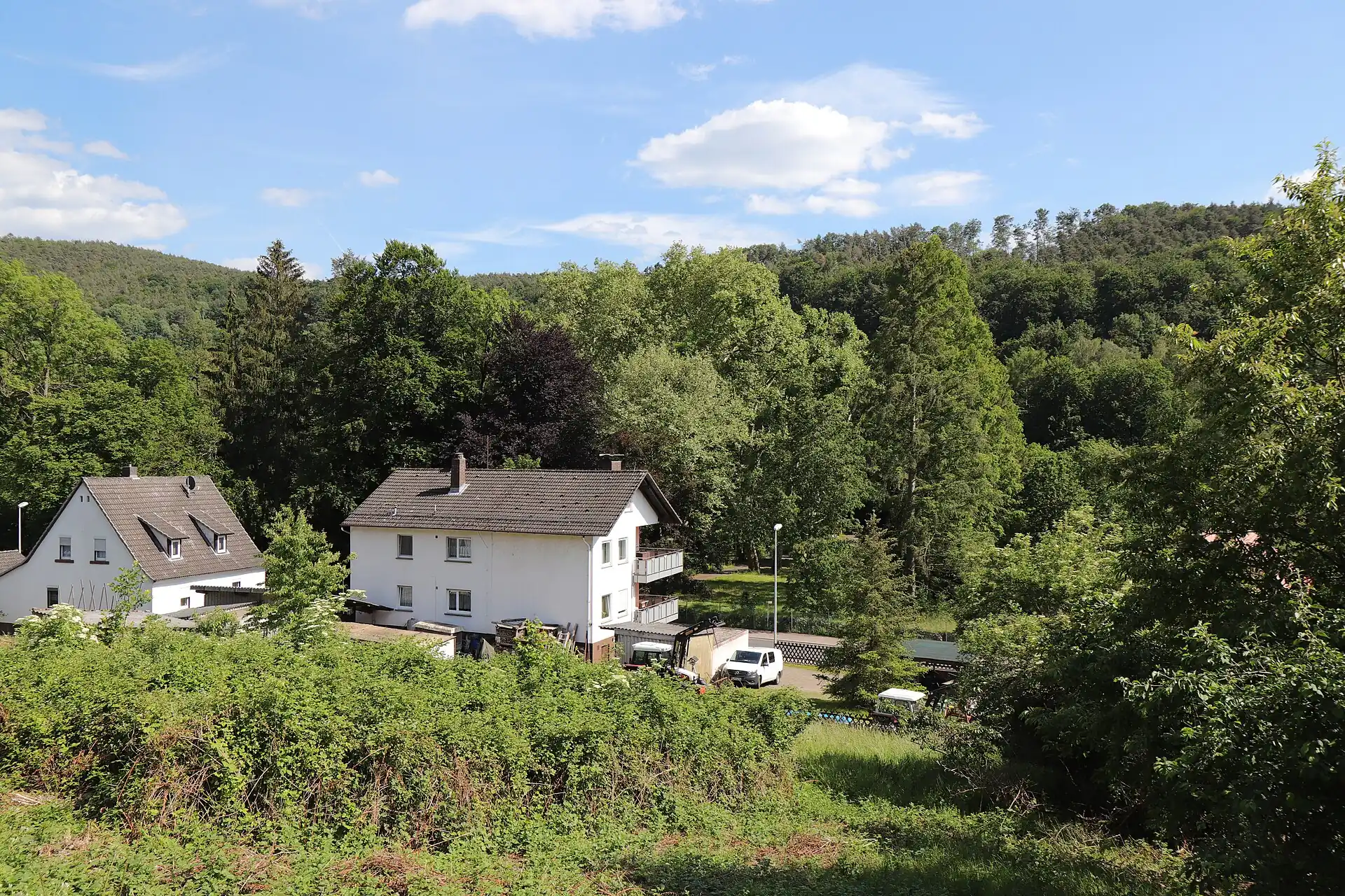 Häuser am Hang im Ortsteil Soden in Sulzbach am Main